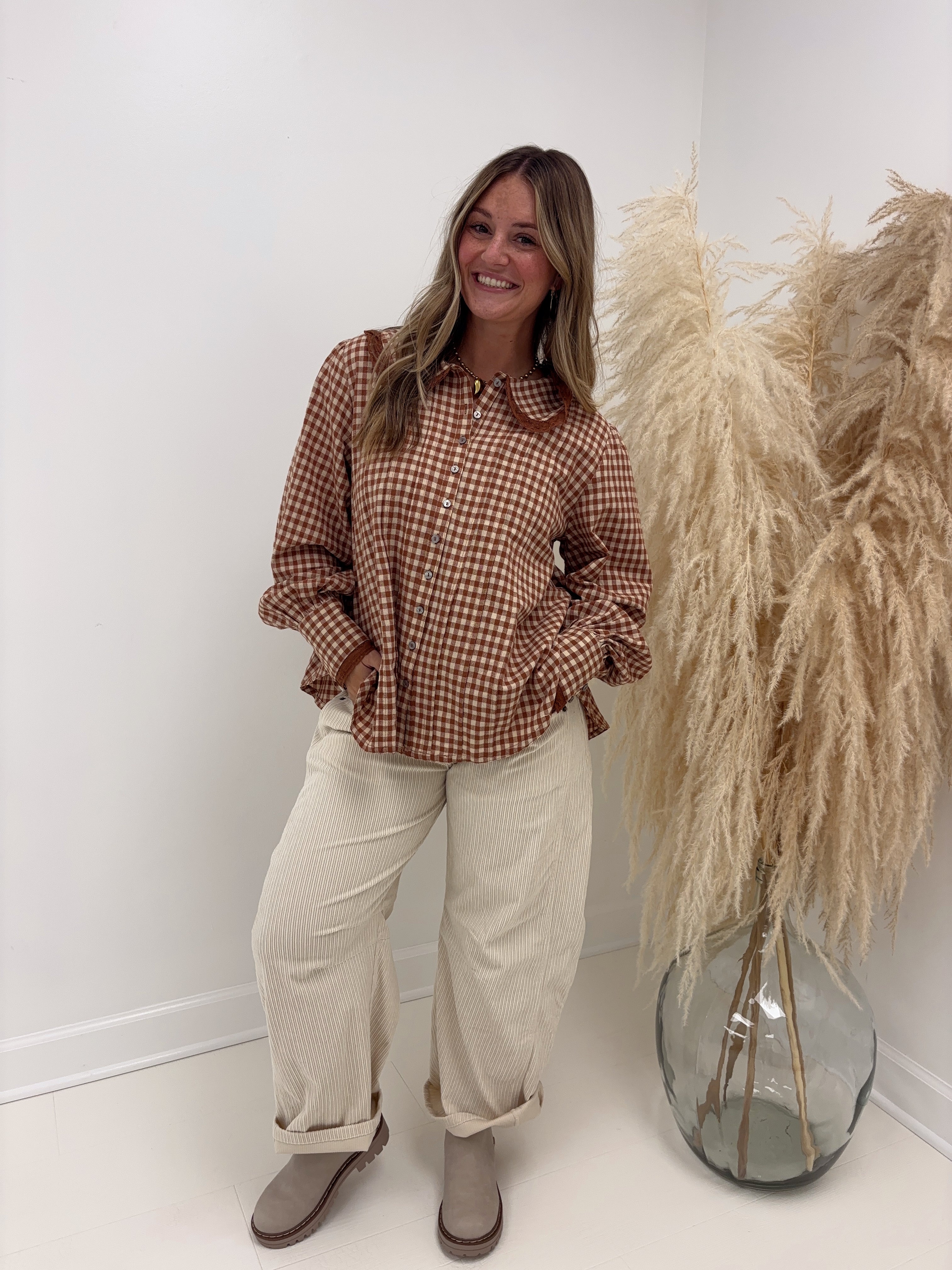 Apple Cider Gingham Top