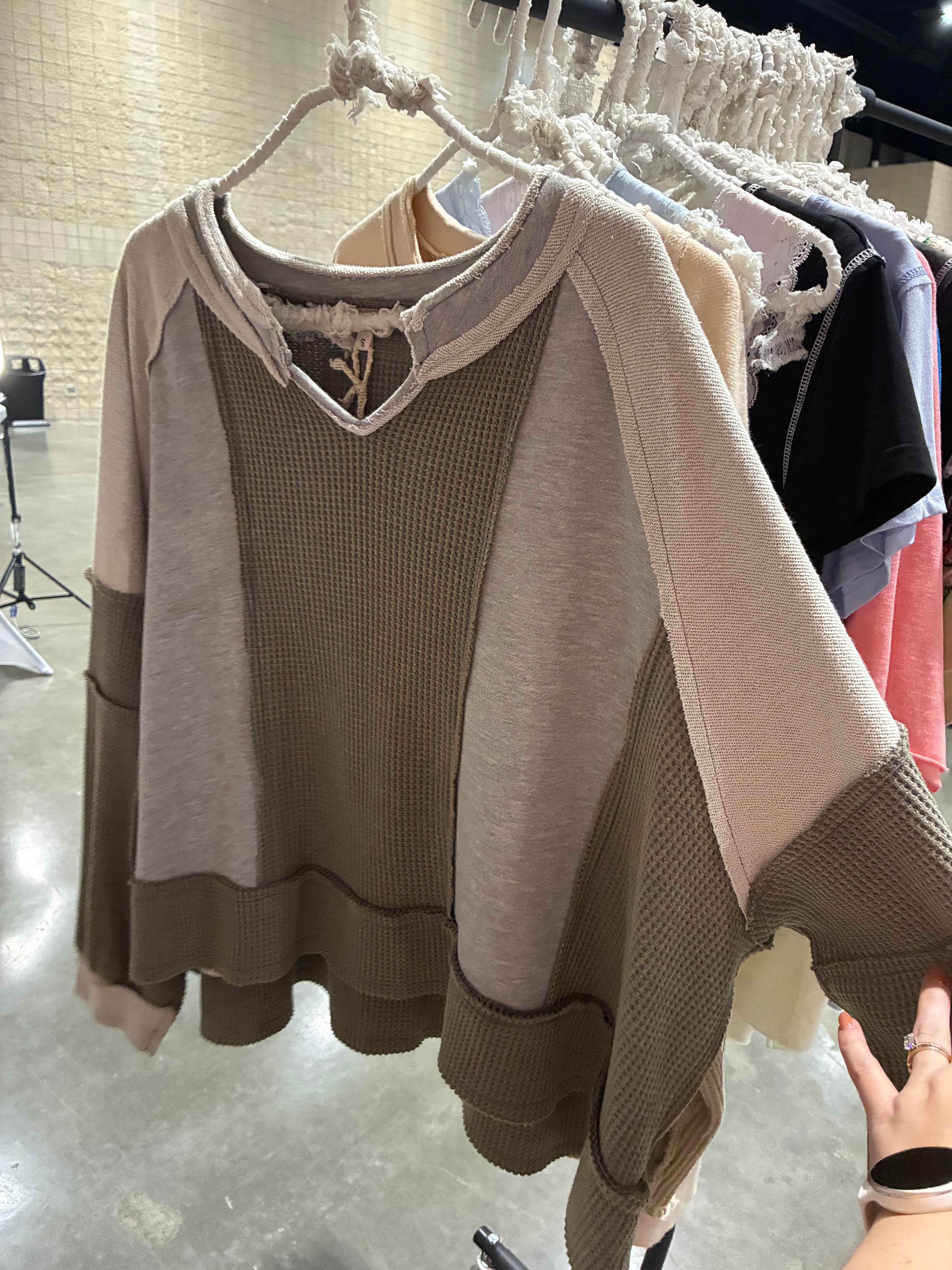 Grey Waffle Pullover