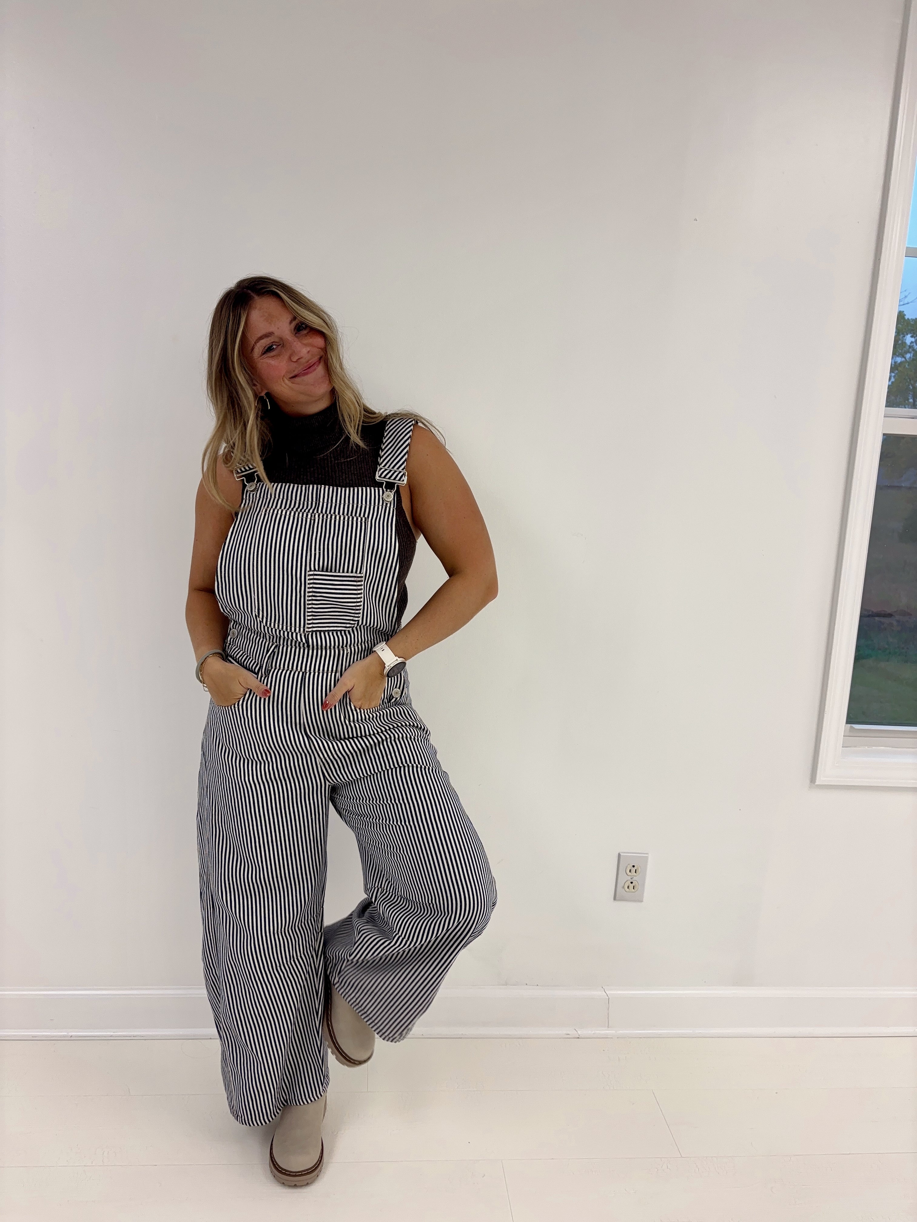 Rudy Striped Barrel Overalls