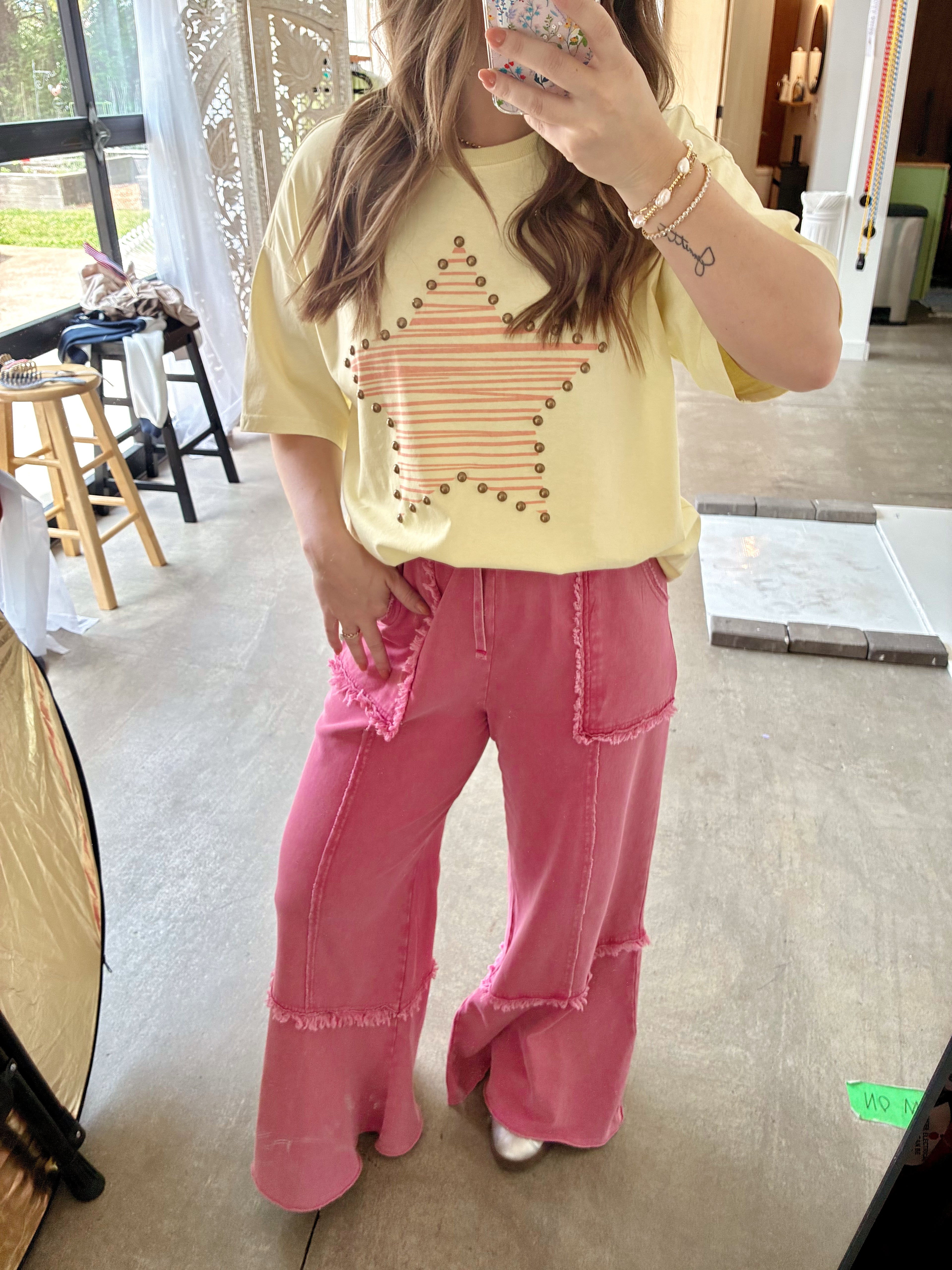 Raspberry Trim Pants