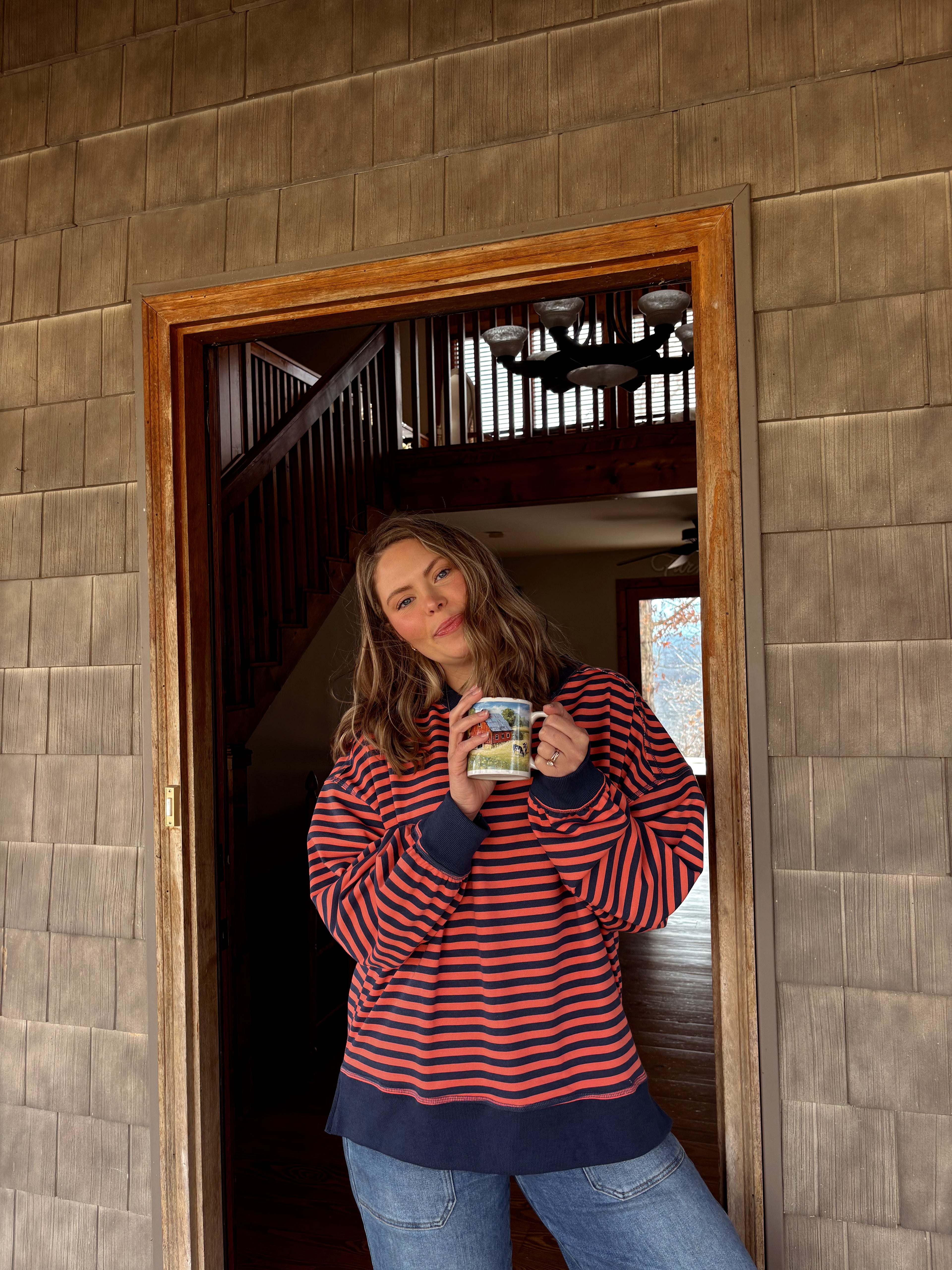 Berry Striped Crewneck