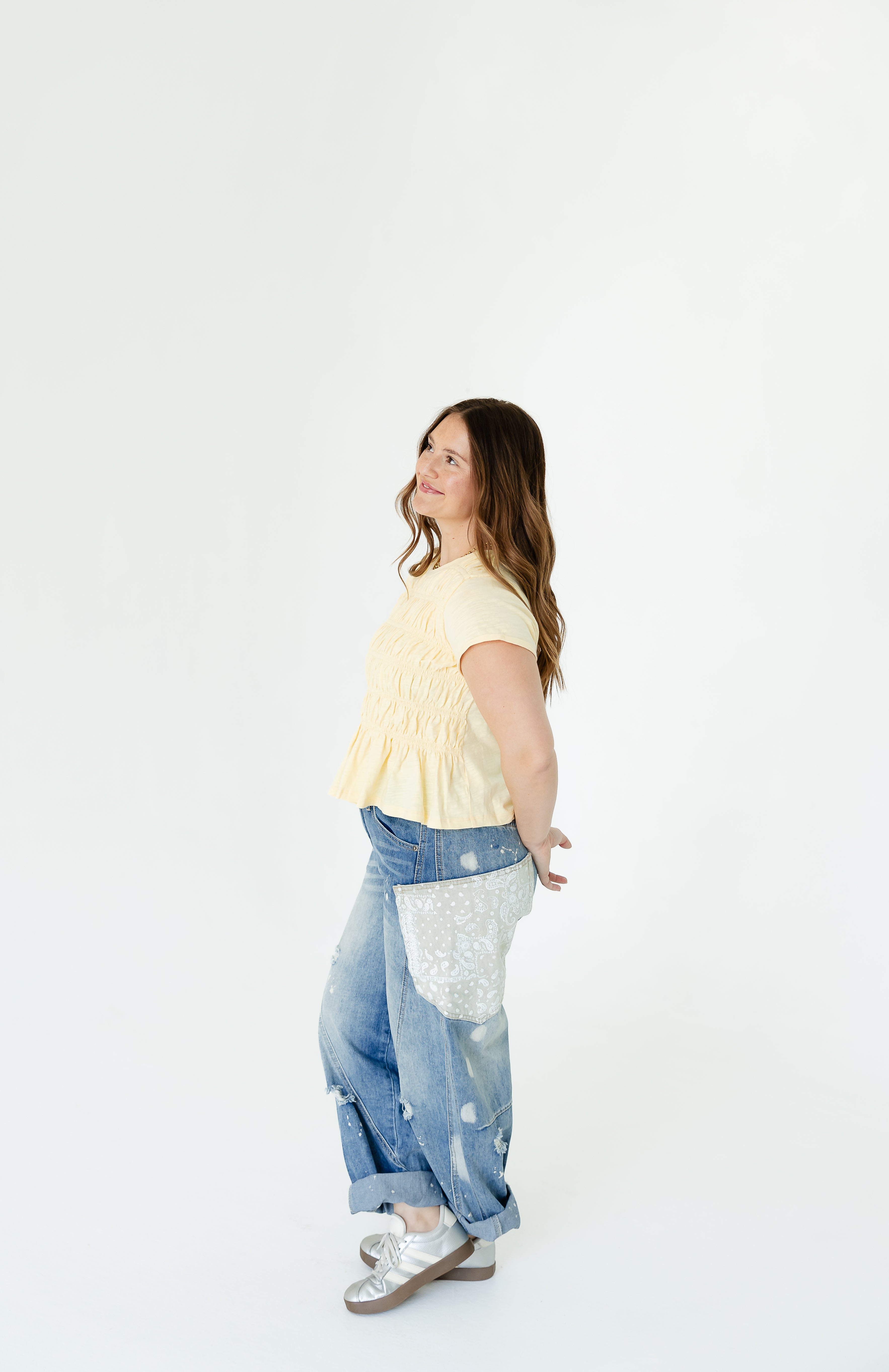 Painted Paisley Barrel Jeans