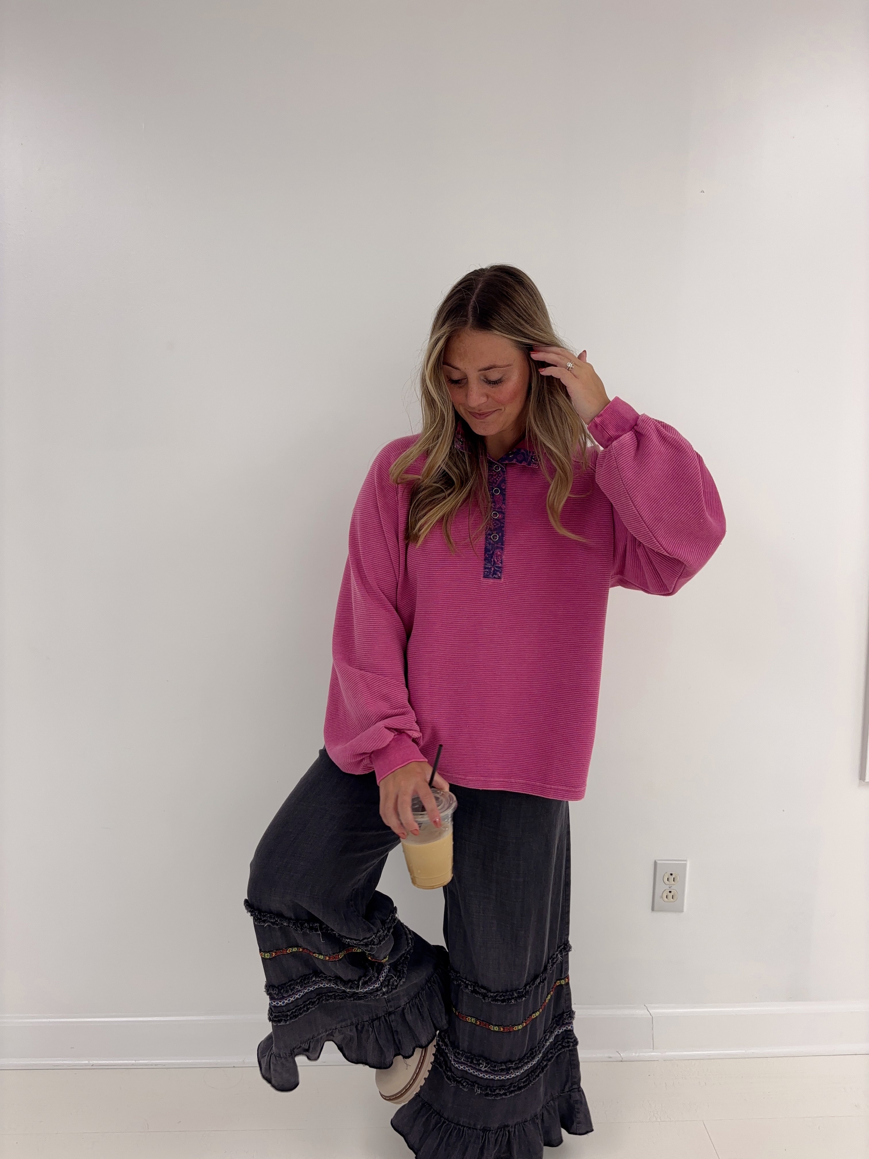 Cotton Candy Ribbed Pullover