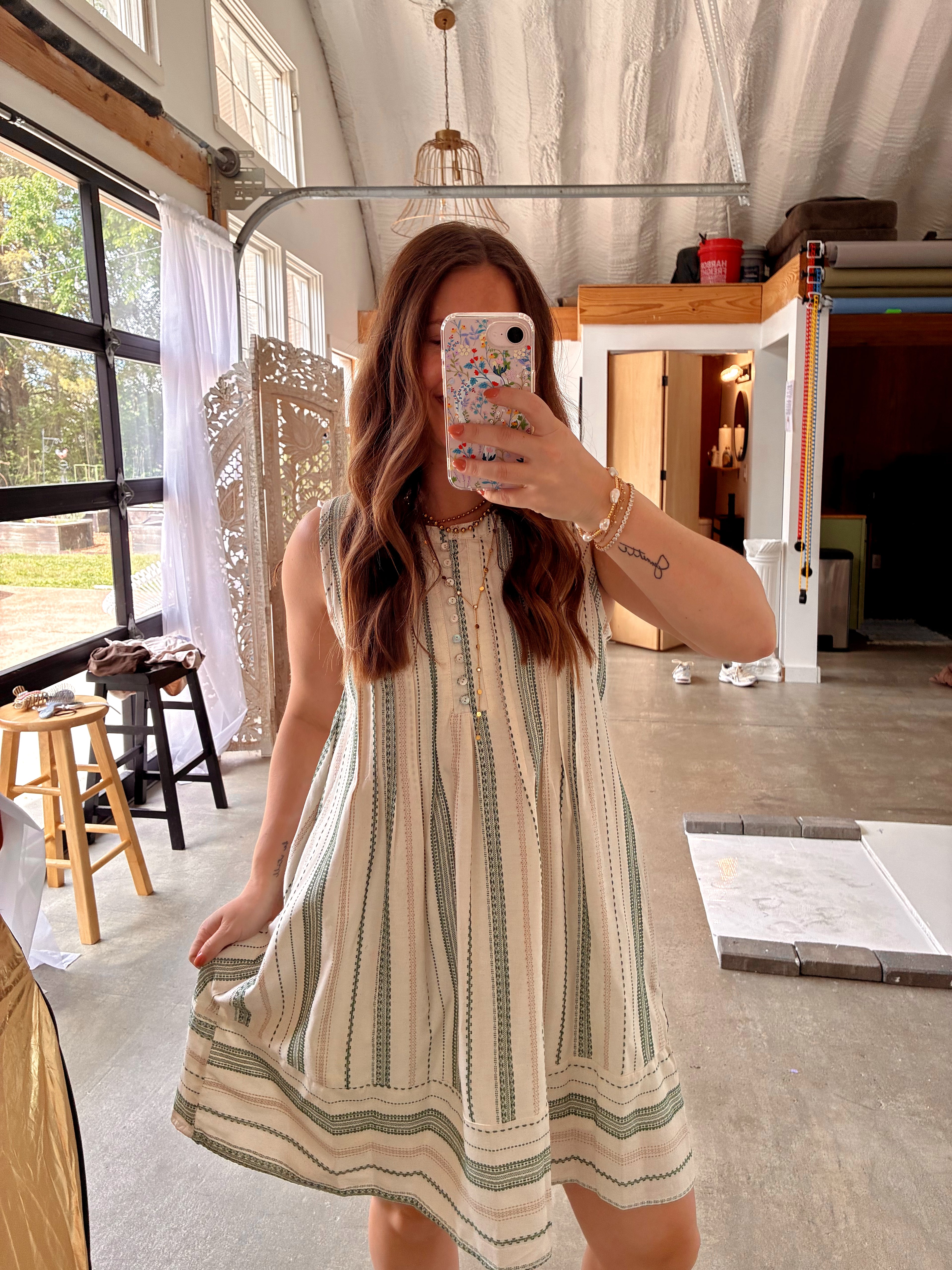 Greenery Striped Dress
