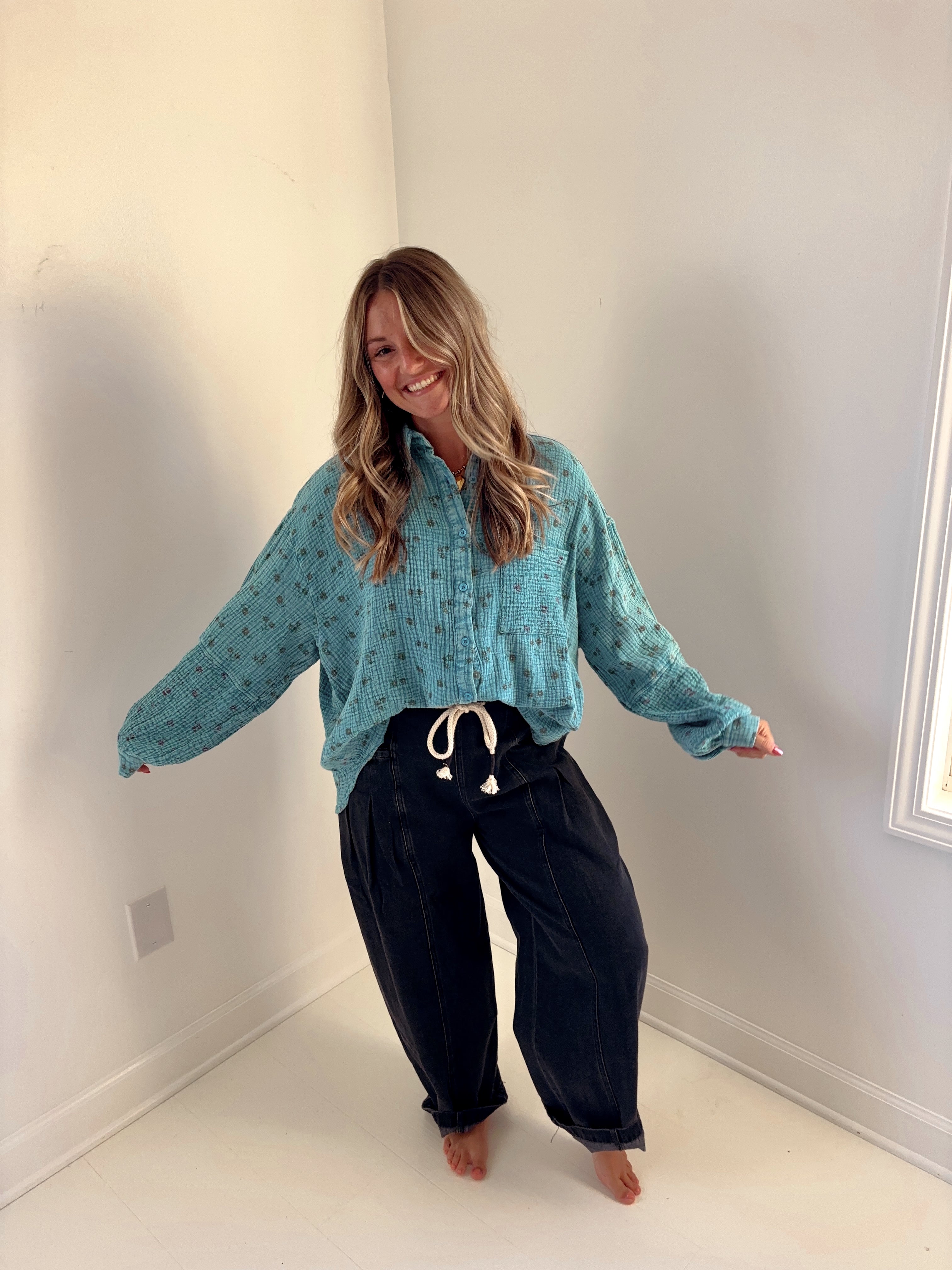 Day Blue Floral Top