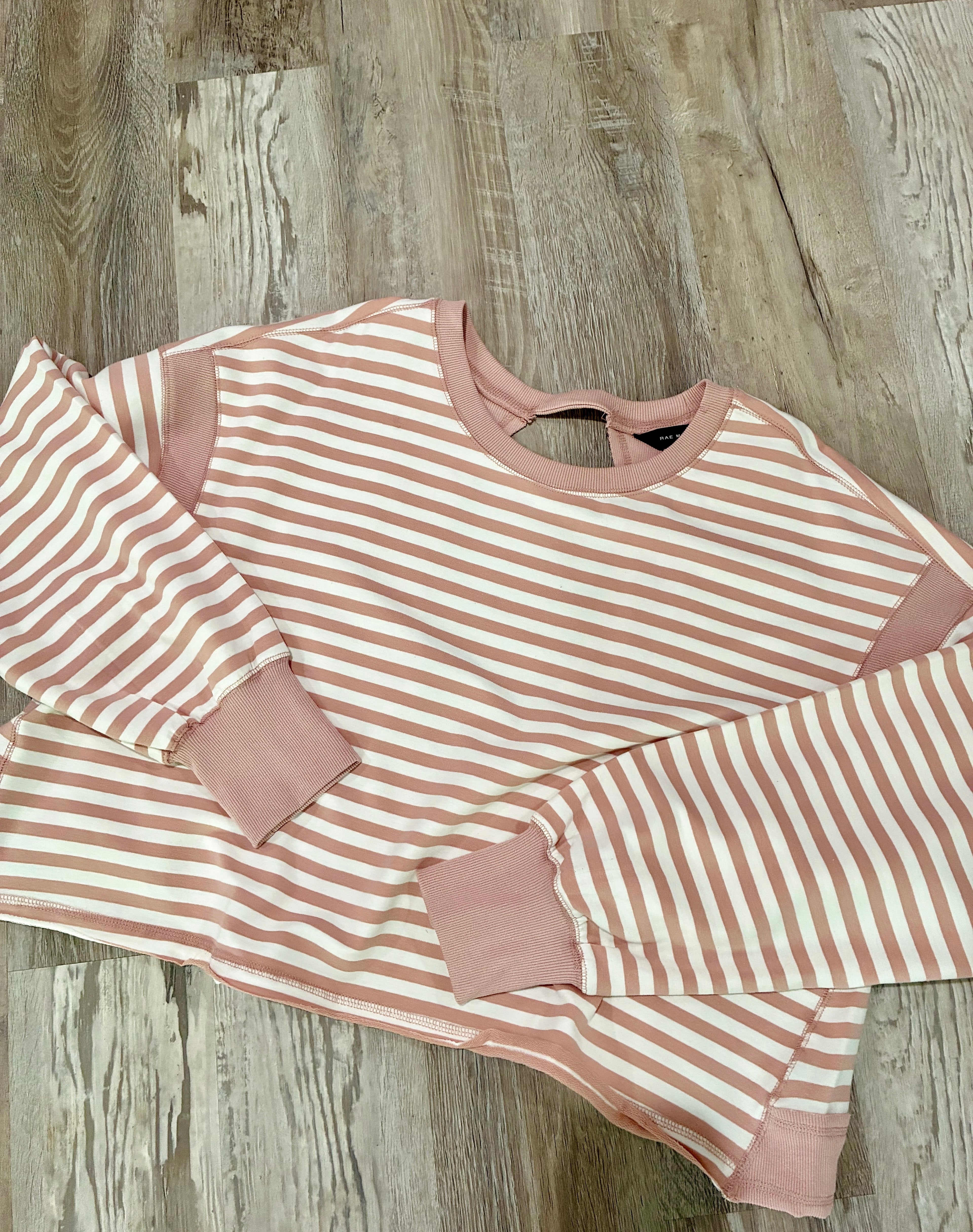Pink Striped Open Back Top