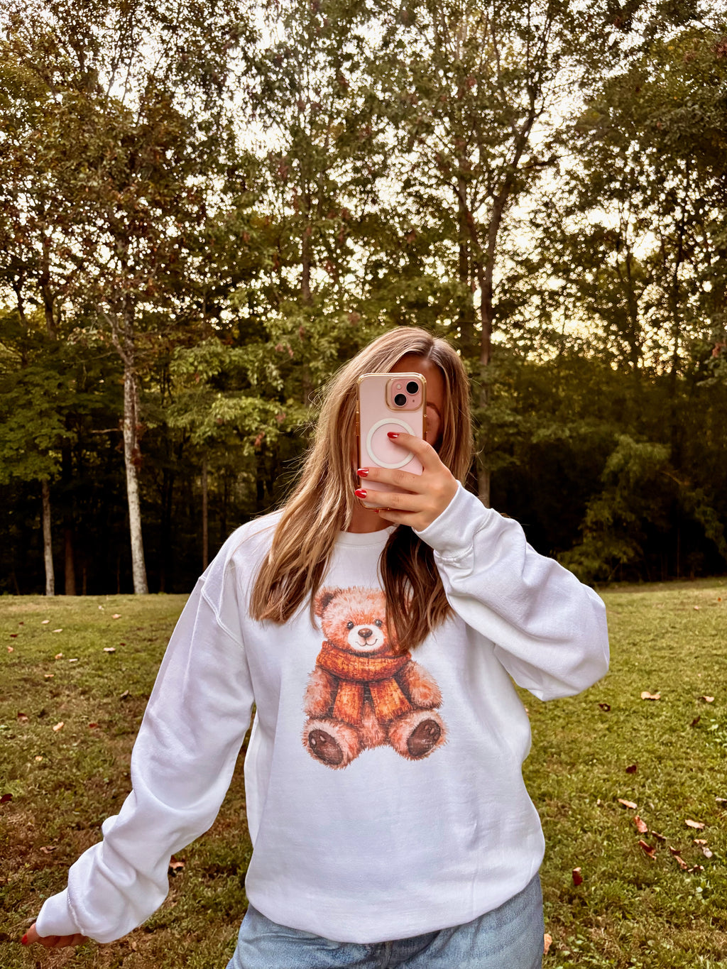 Cozy Fall Teddy Bear Sweatshirt