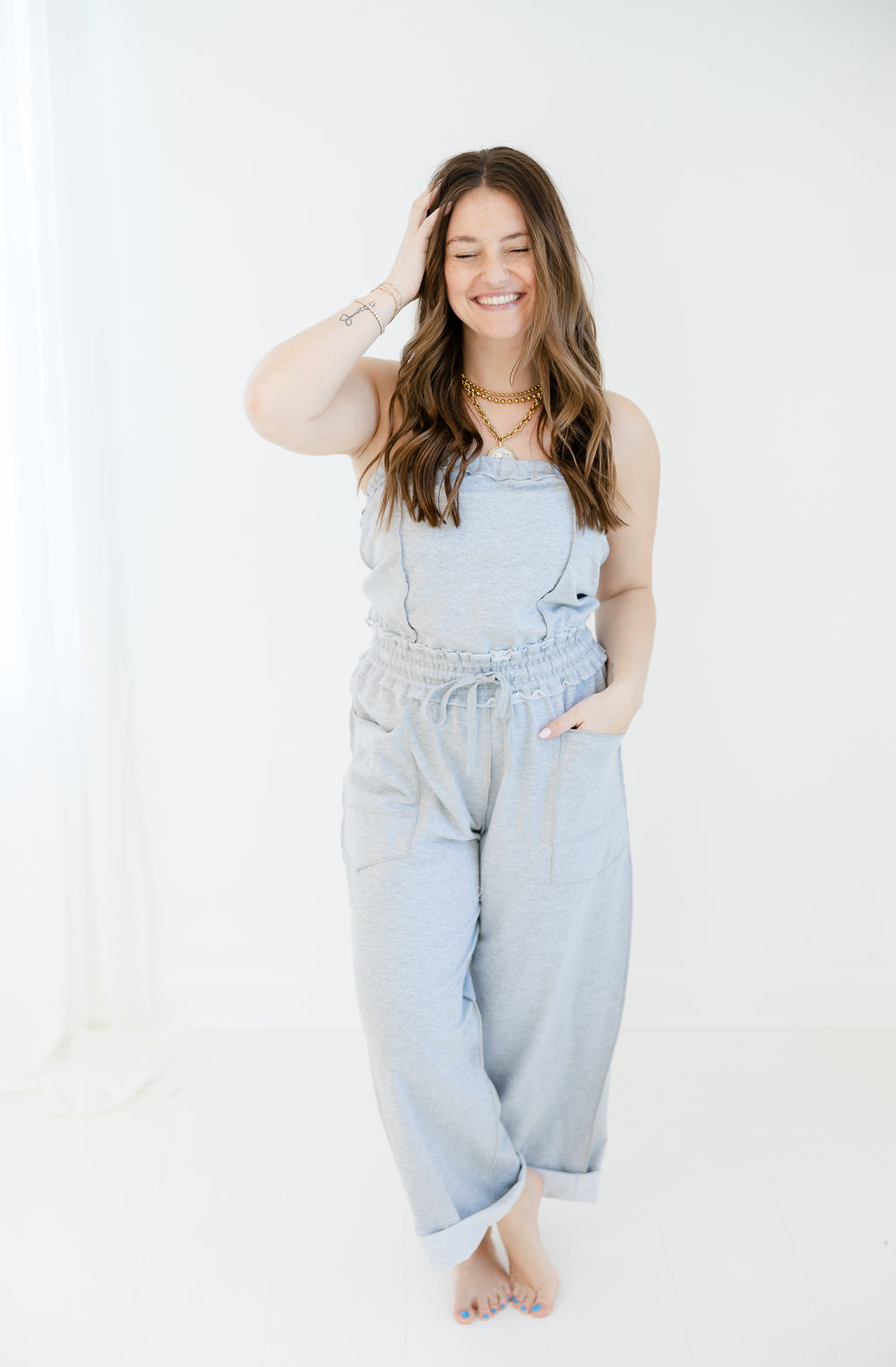 Natural State Strapless Jumpsuit