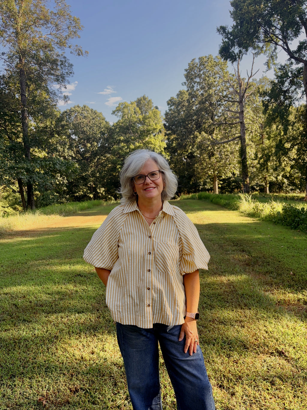 Serenity Striped Button Down Top
