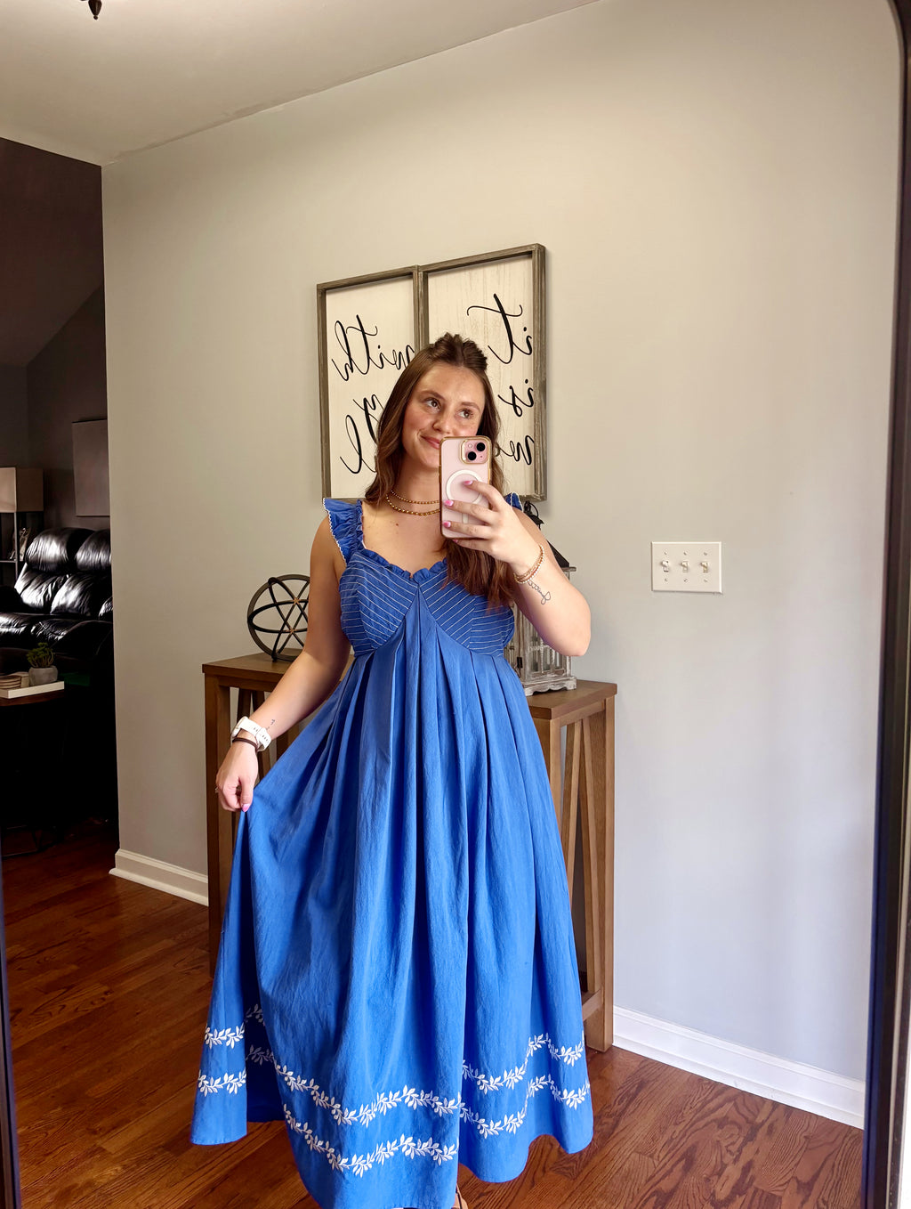 Royal Embroidered Midi Dress