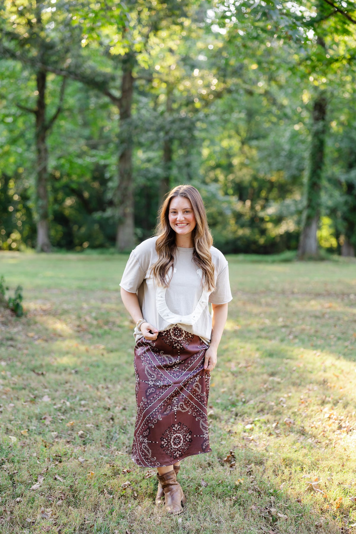 Saddle Up Satin Skirt