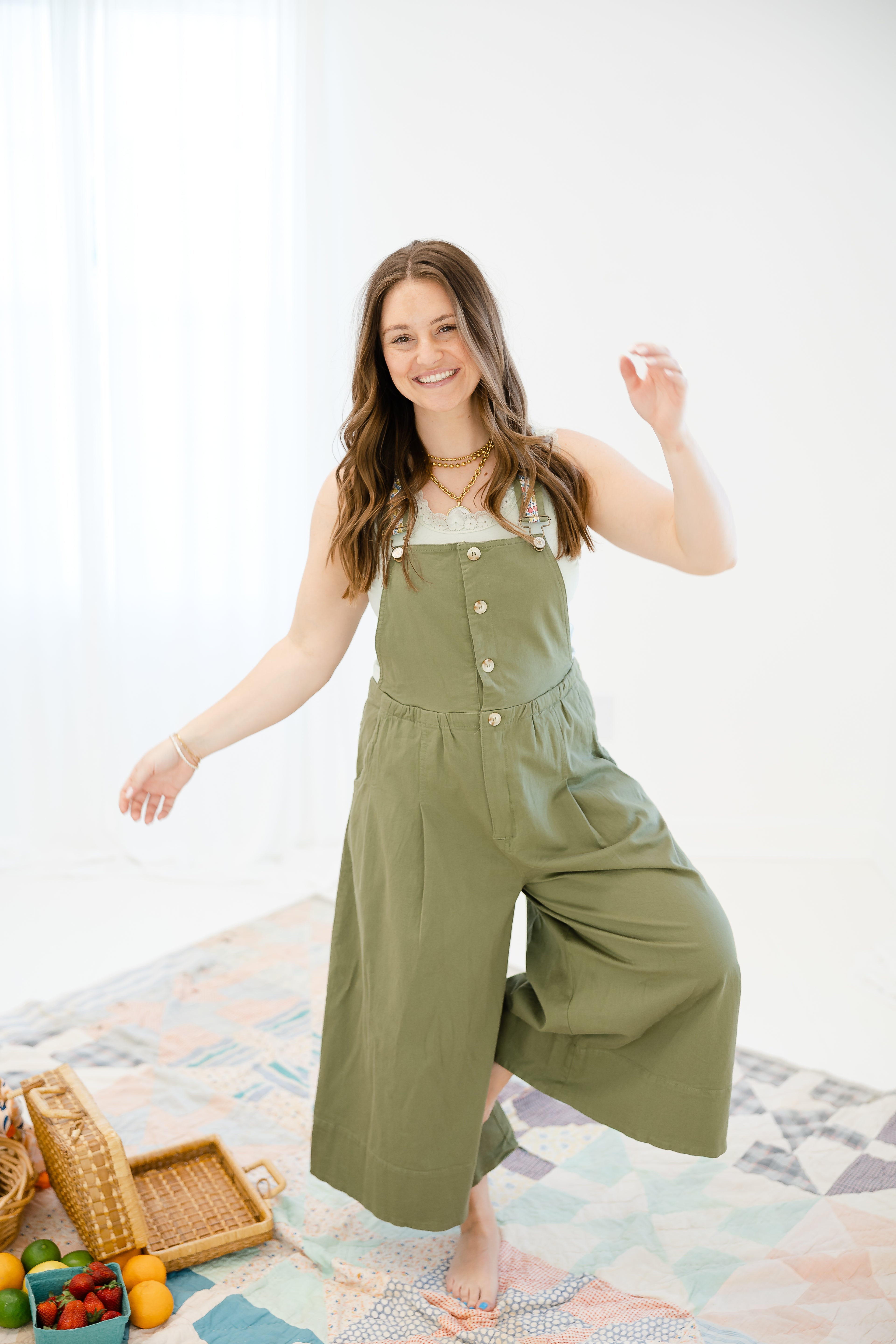 Herbal Floral Overalls