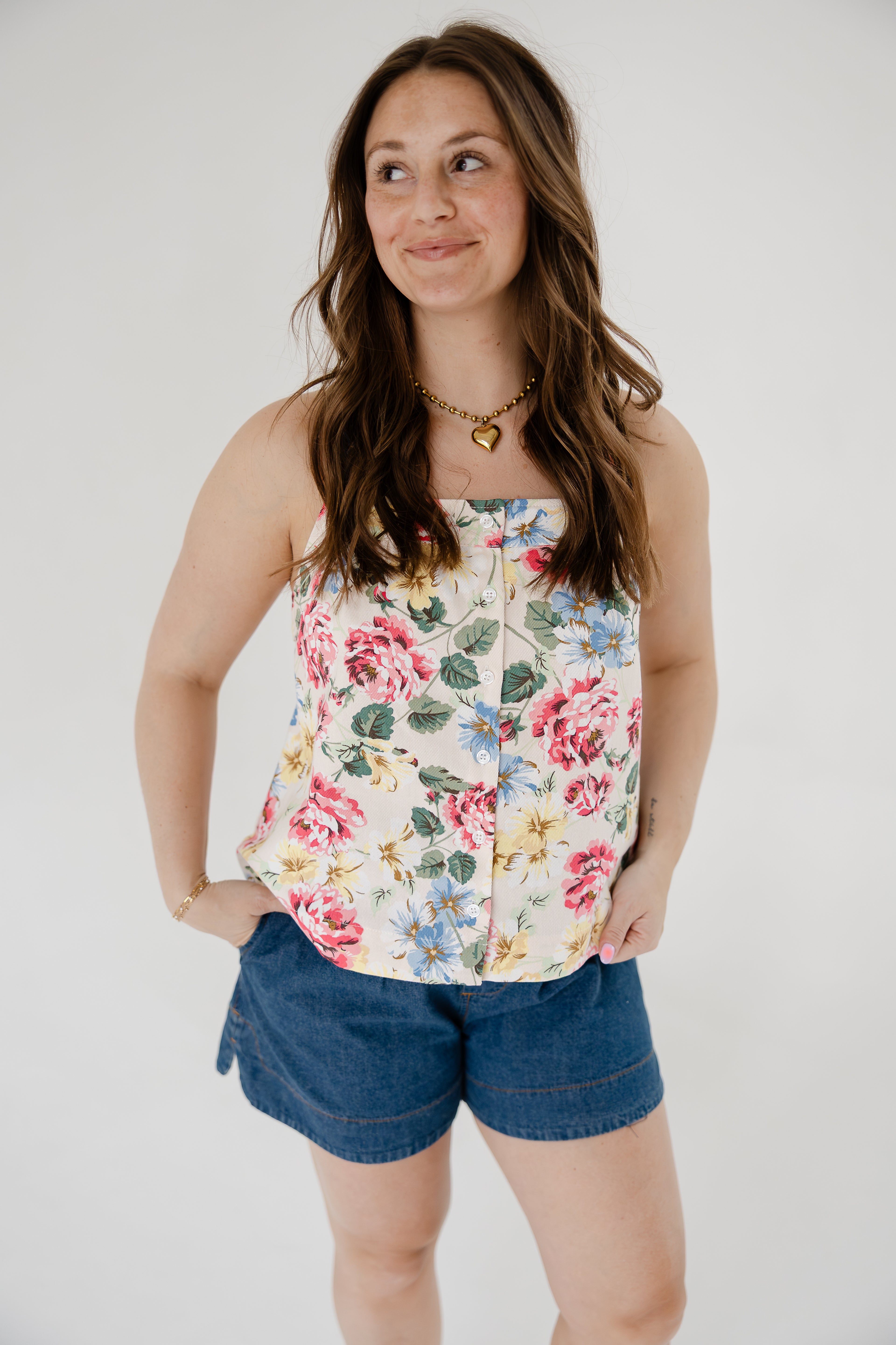 Callie Crossback Floral Top