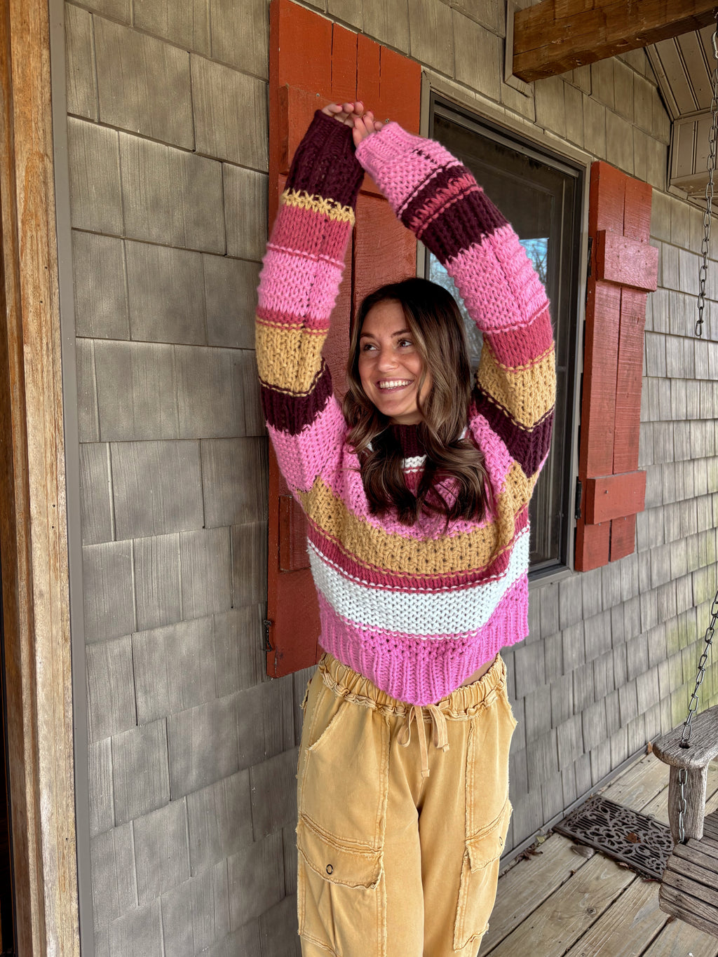 Pink Lemonade Striped Sweater