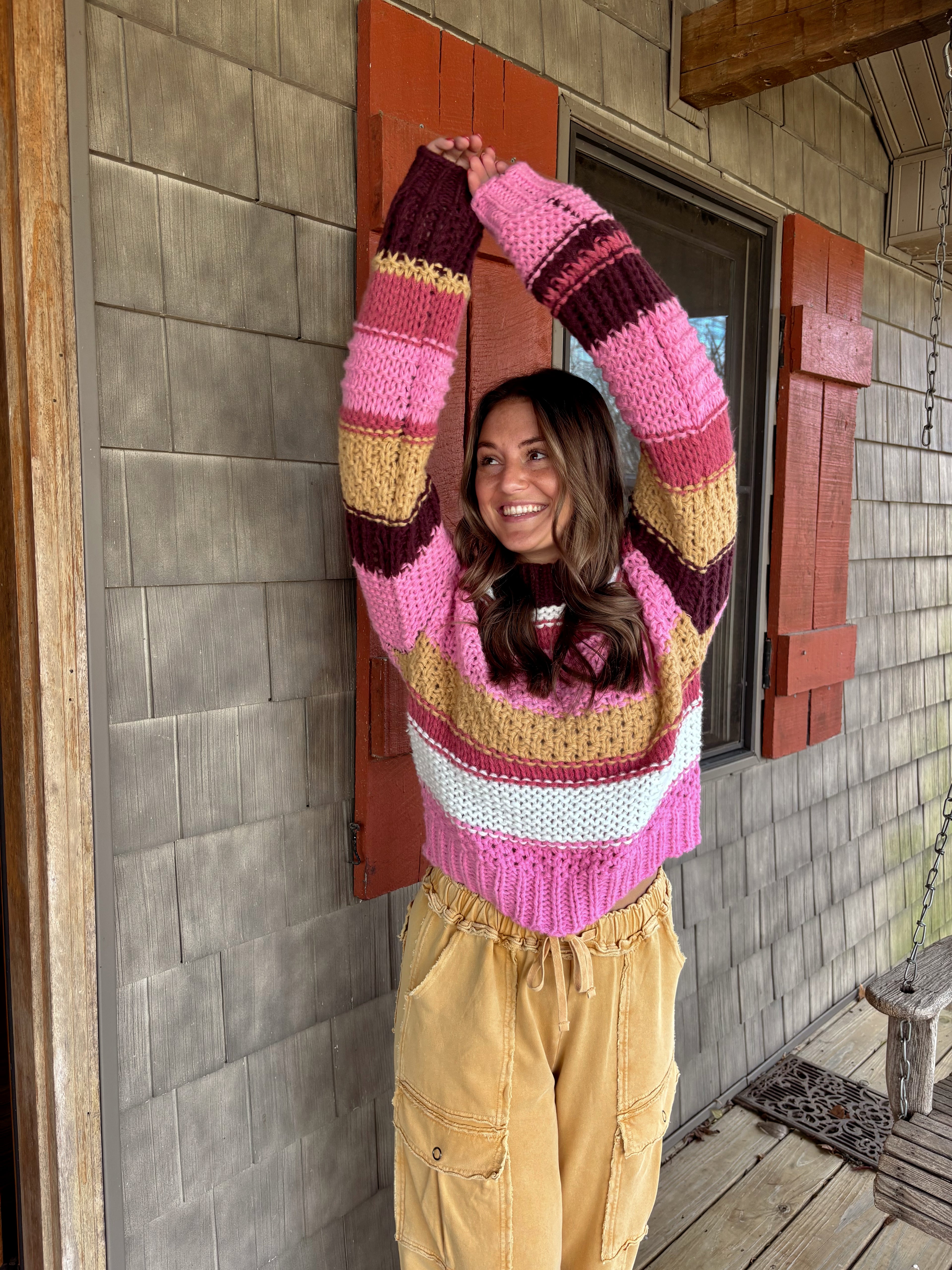 Pink Lemonade Striped Sweater