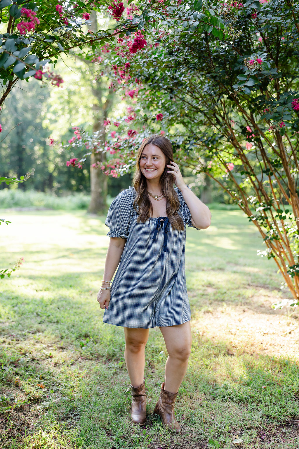 Winnie Gingham Romper