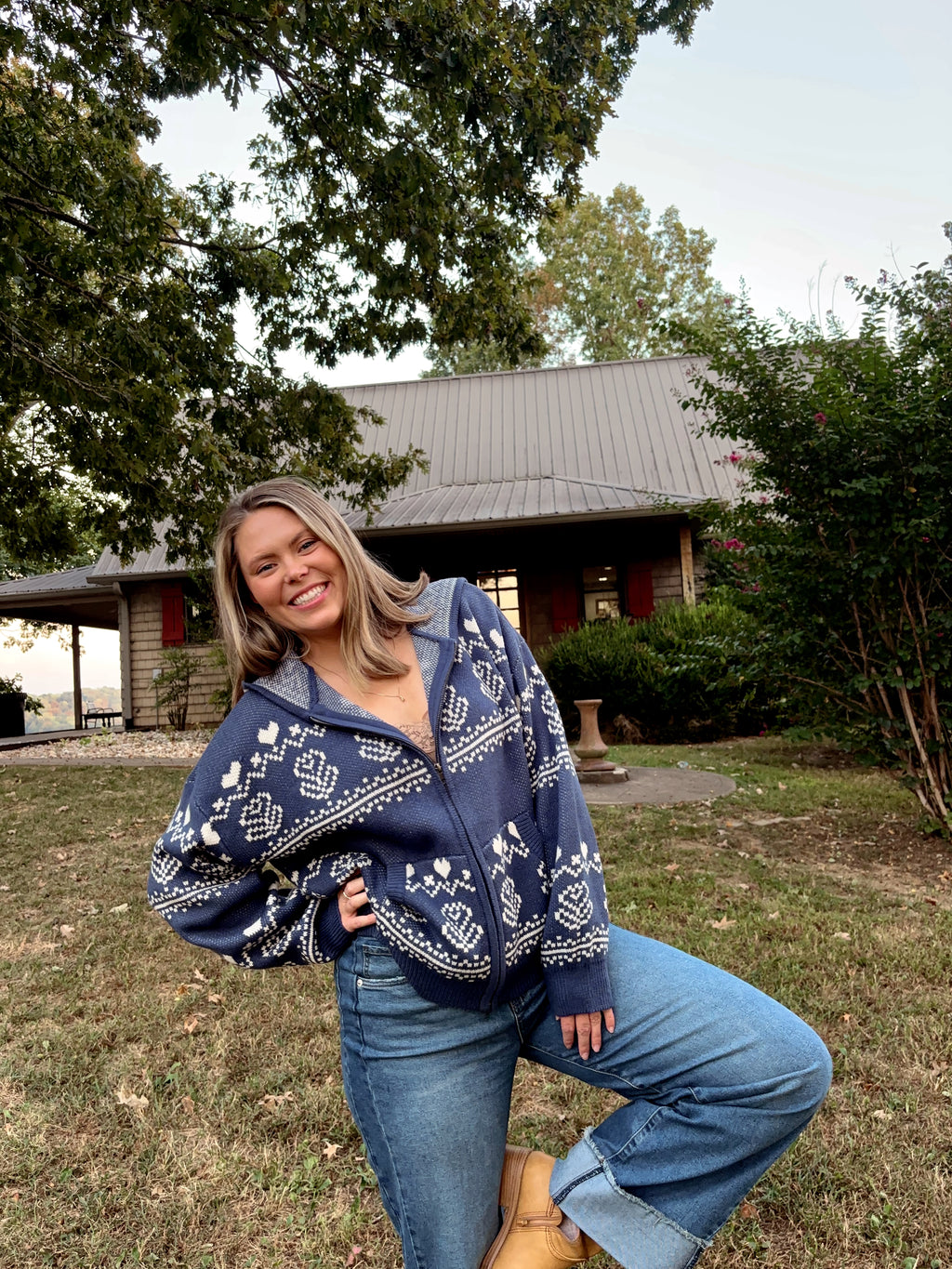 Ginnie Jacquard Zip Up Jacket