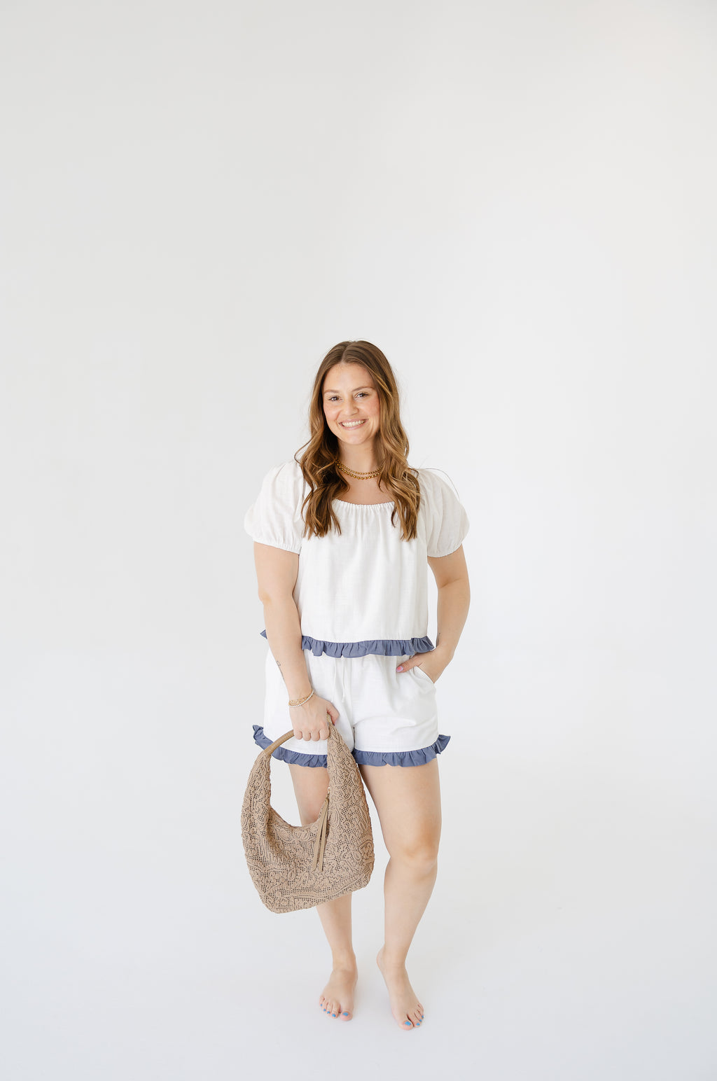 Lucy Ruffled Linen Set