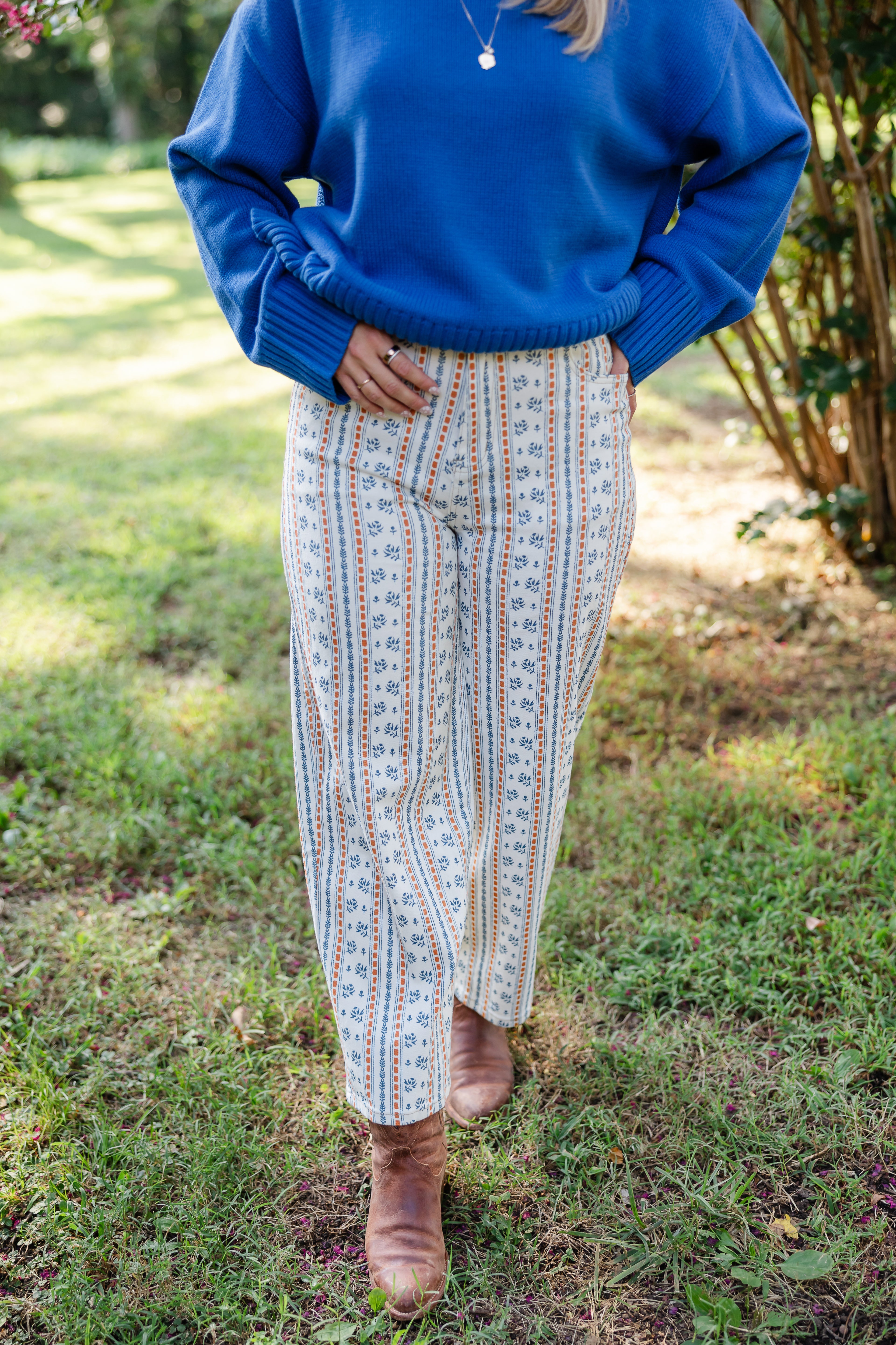 Cottage Floral Barrel Jeans