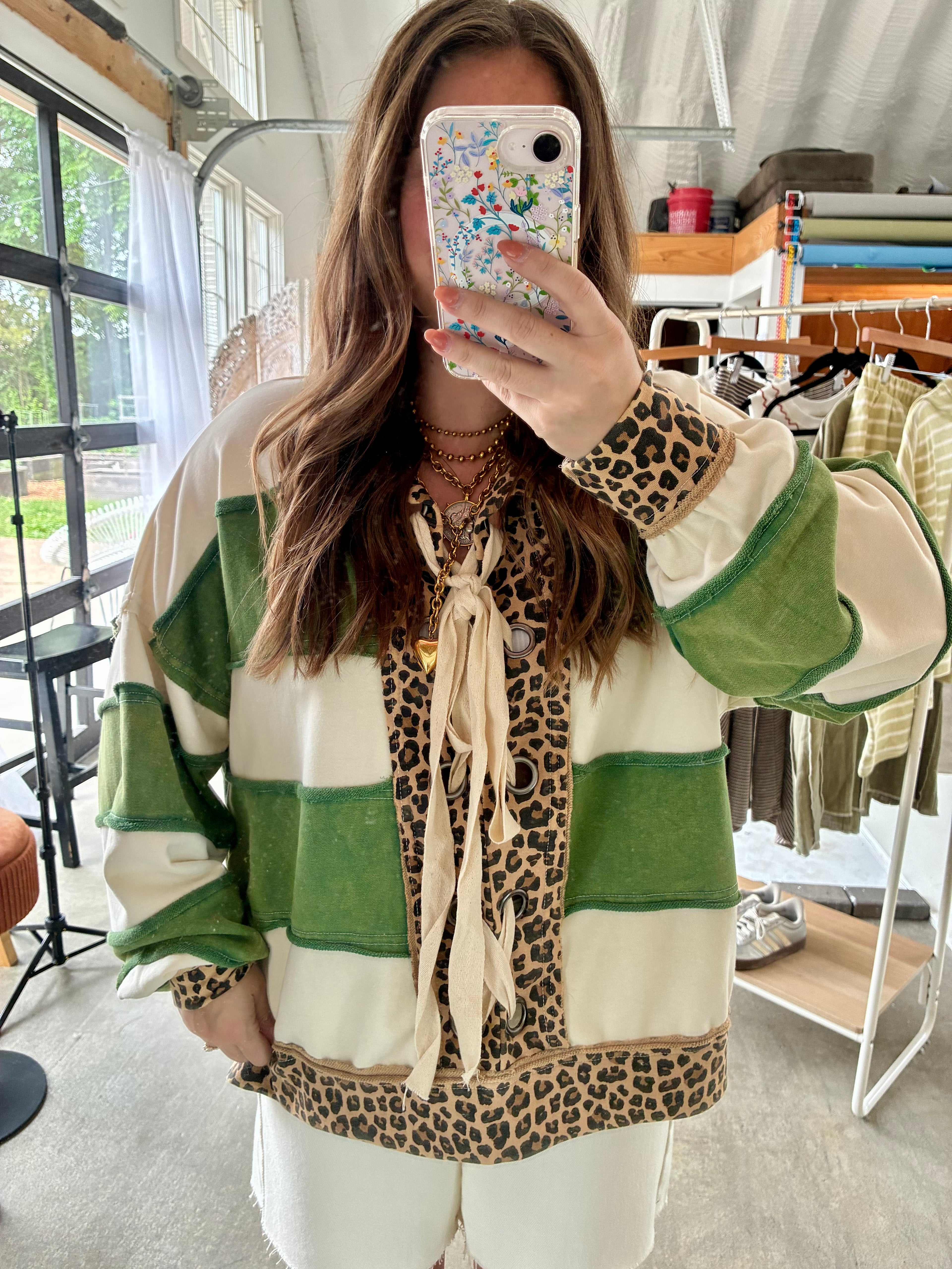 Evergreen Leopard Top