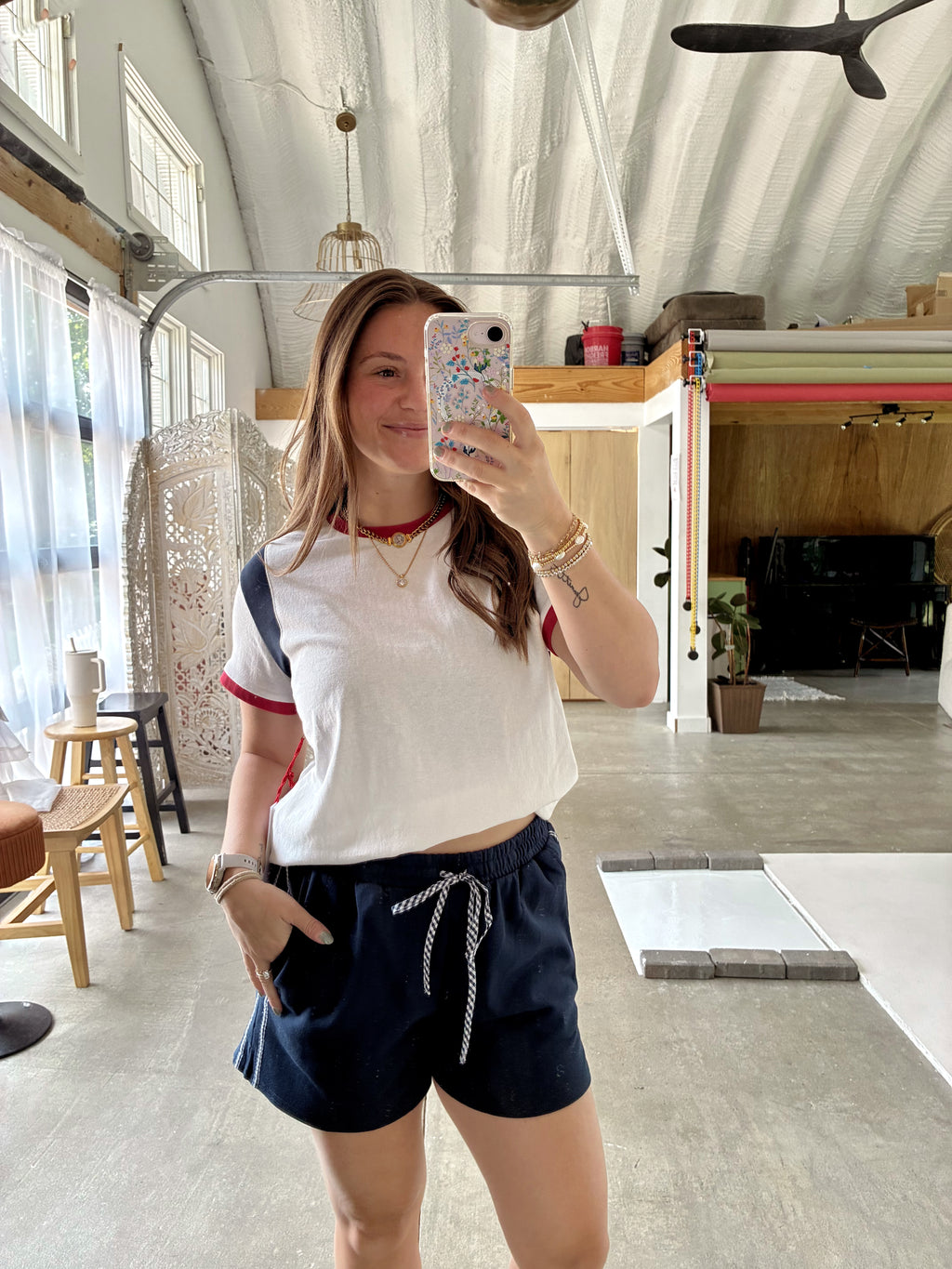 Gingham Sweat Shorts