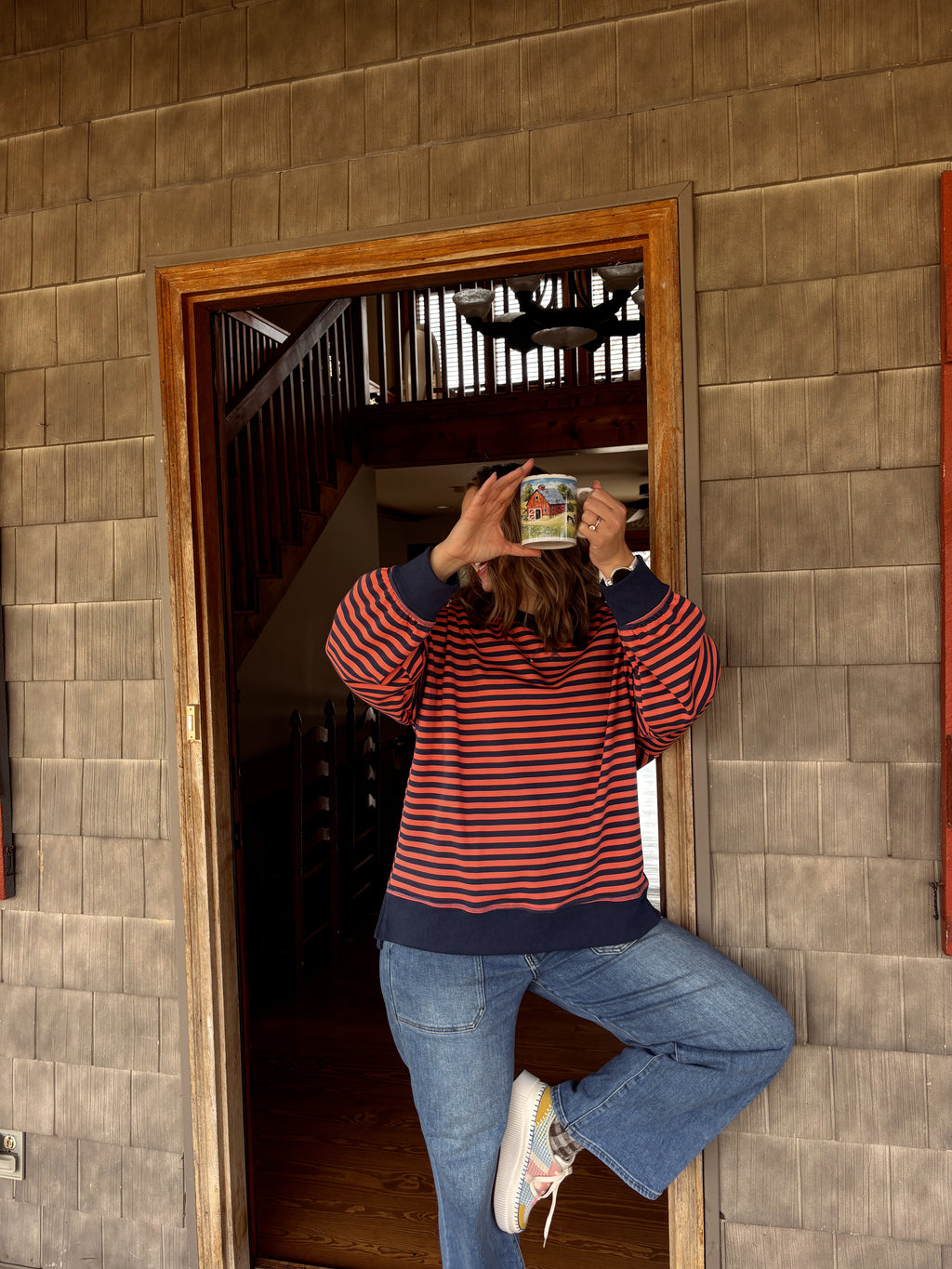Berry Striped Crewneck