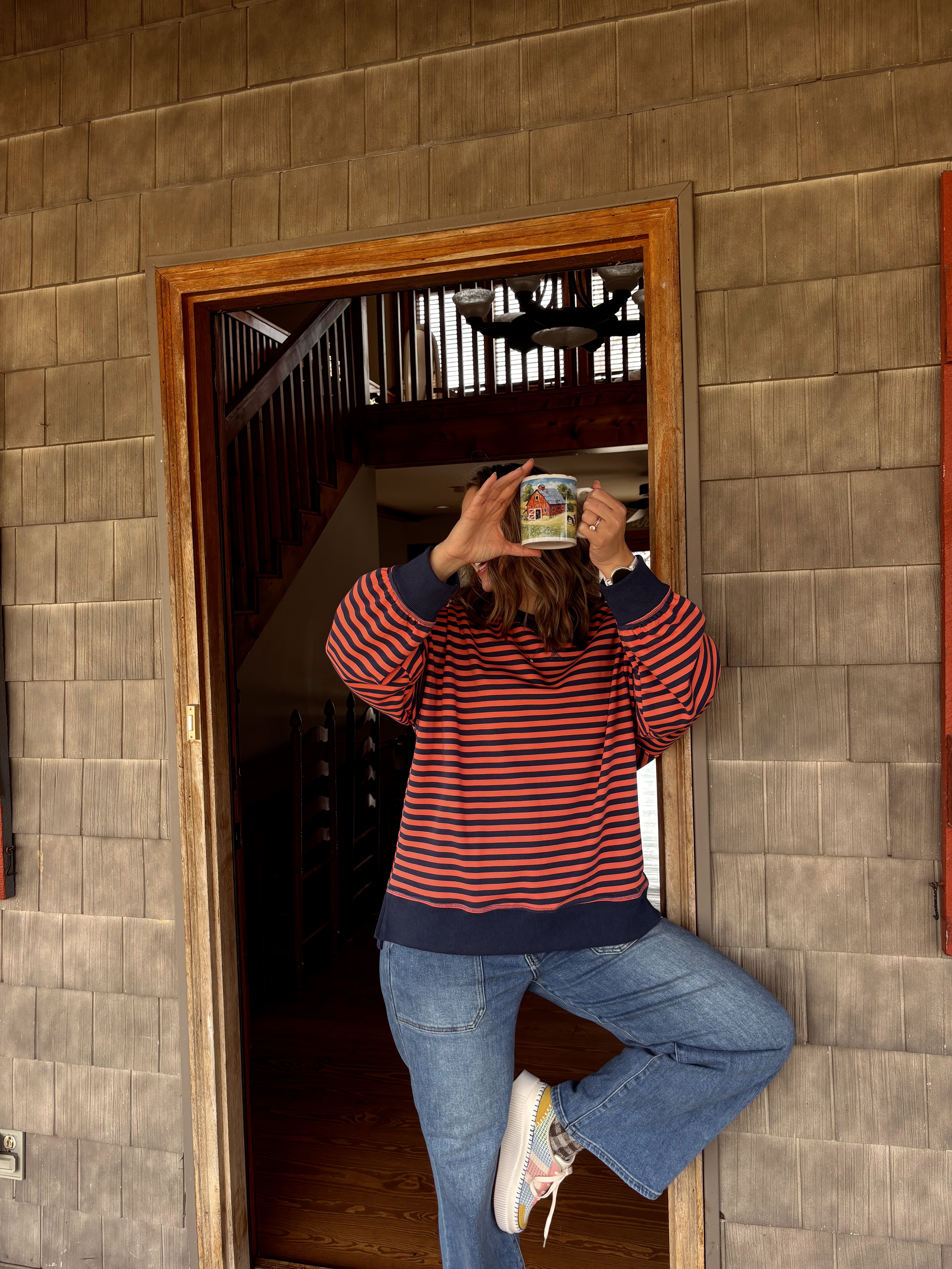 Berry Striped Crewneck