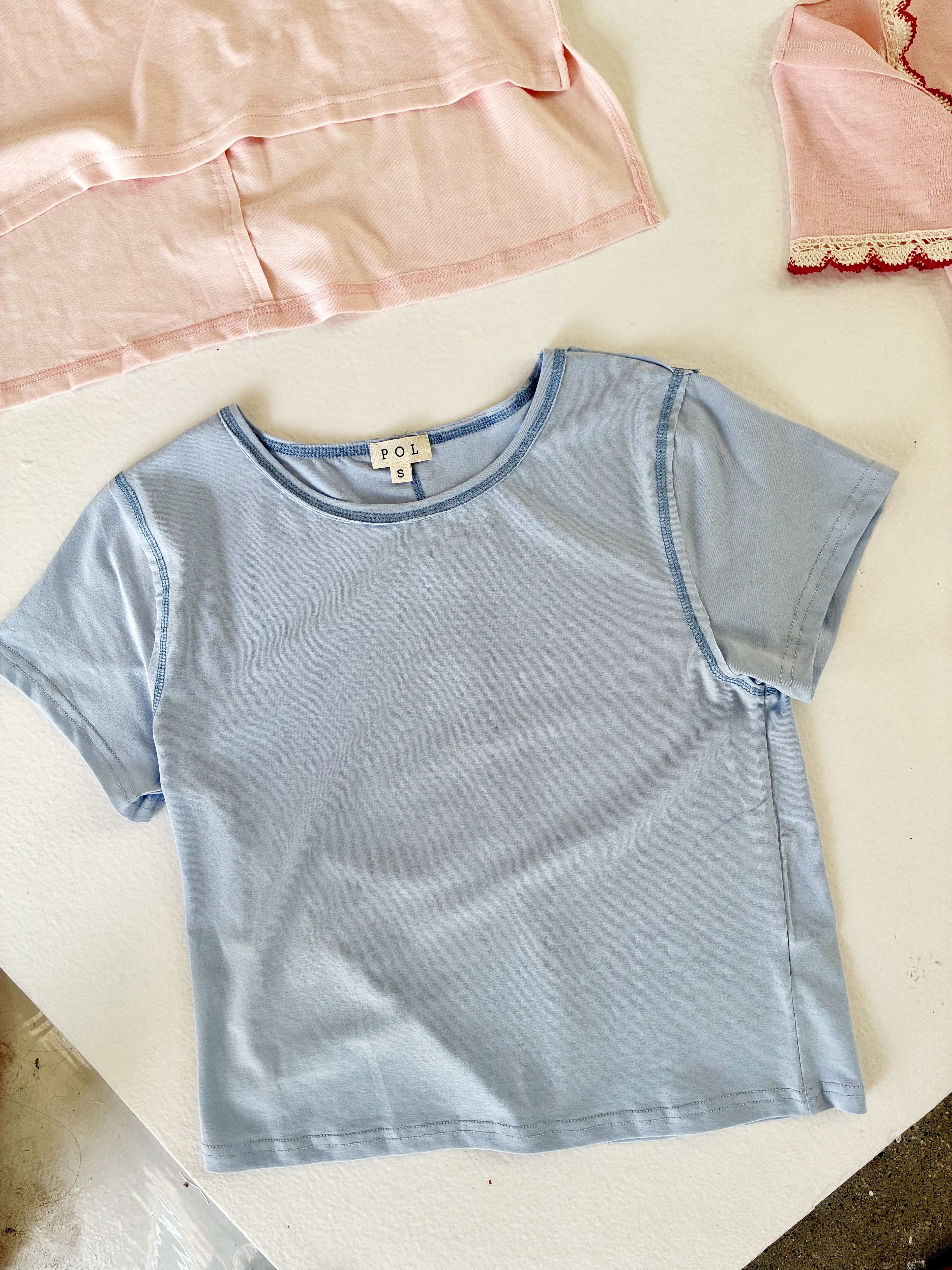 Blue Reverse Seam Tee
