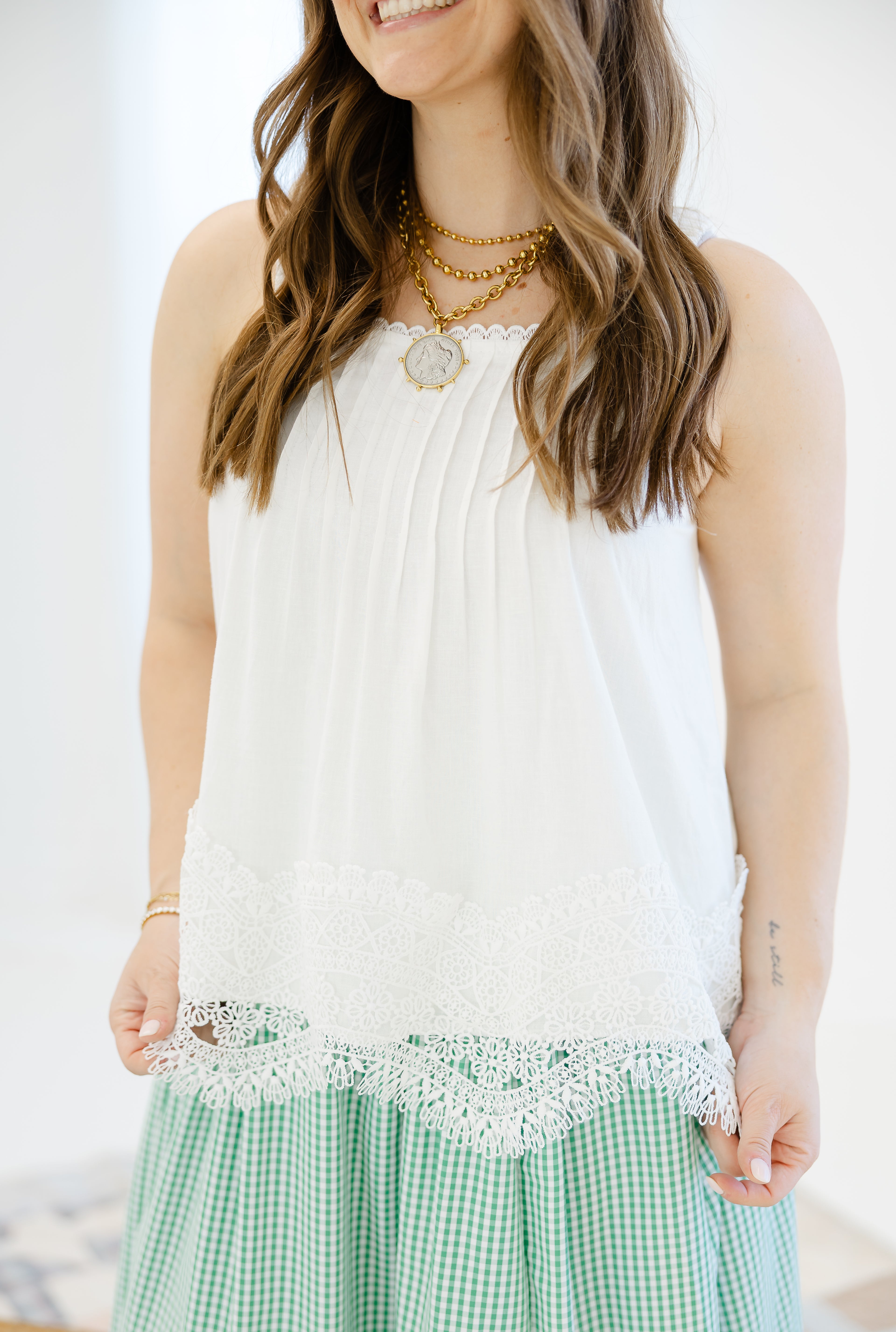 Sally Lace Trim Top