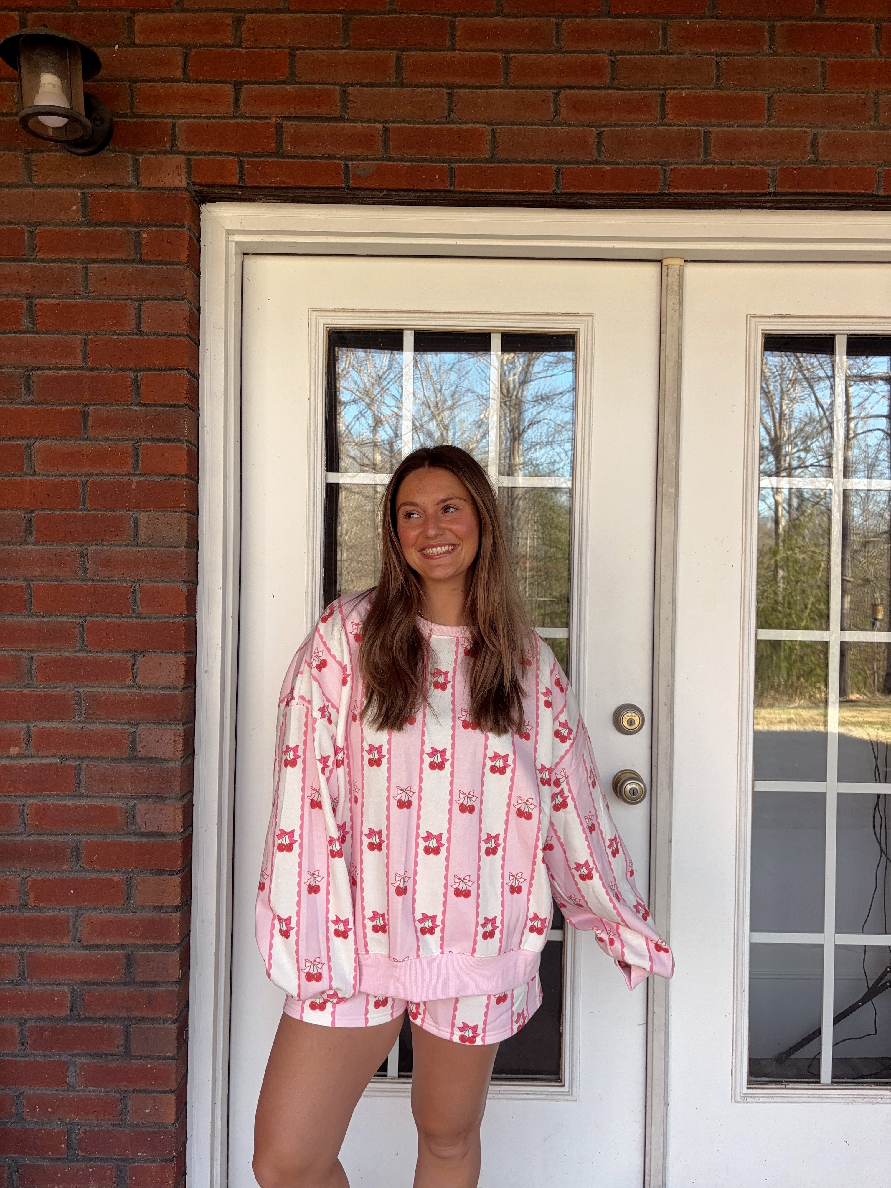 Cherry Printed Fleece Set