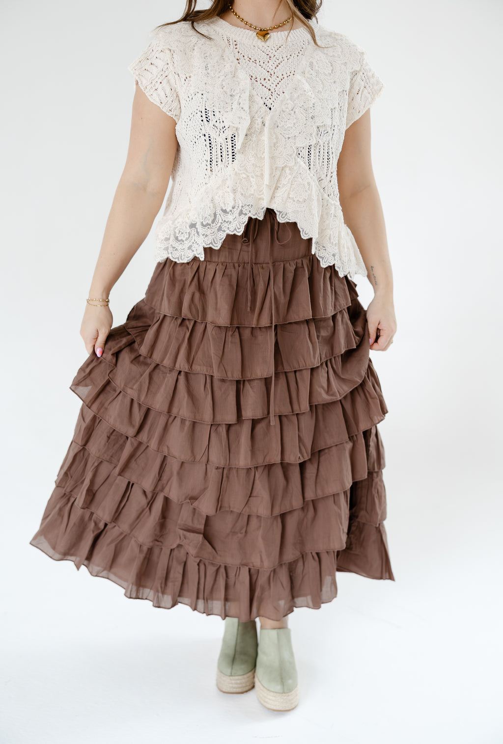 Brownie Butter Tiered Skirt