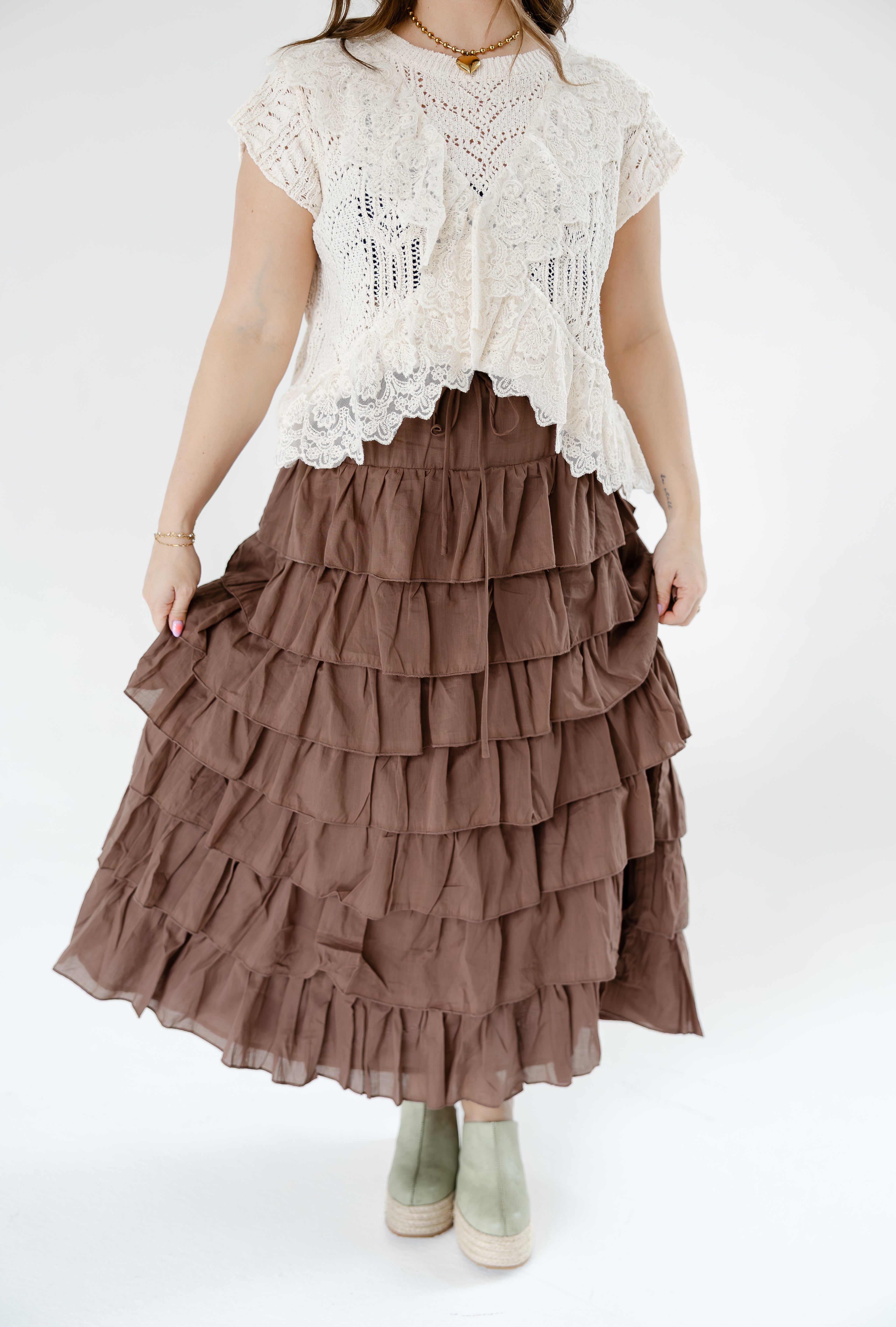 Brownie Butter Tiered Skirt