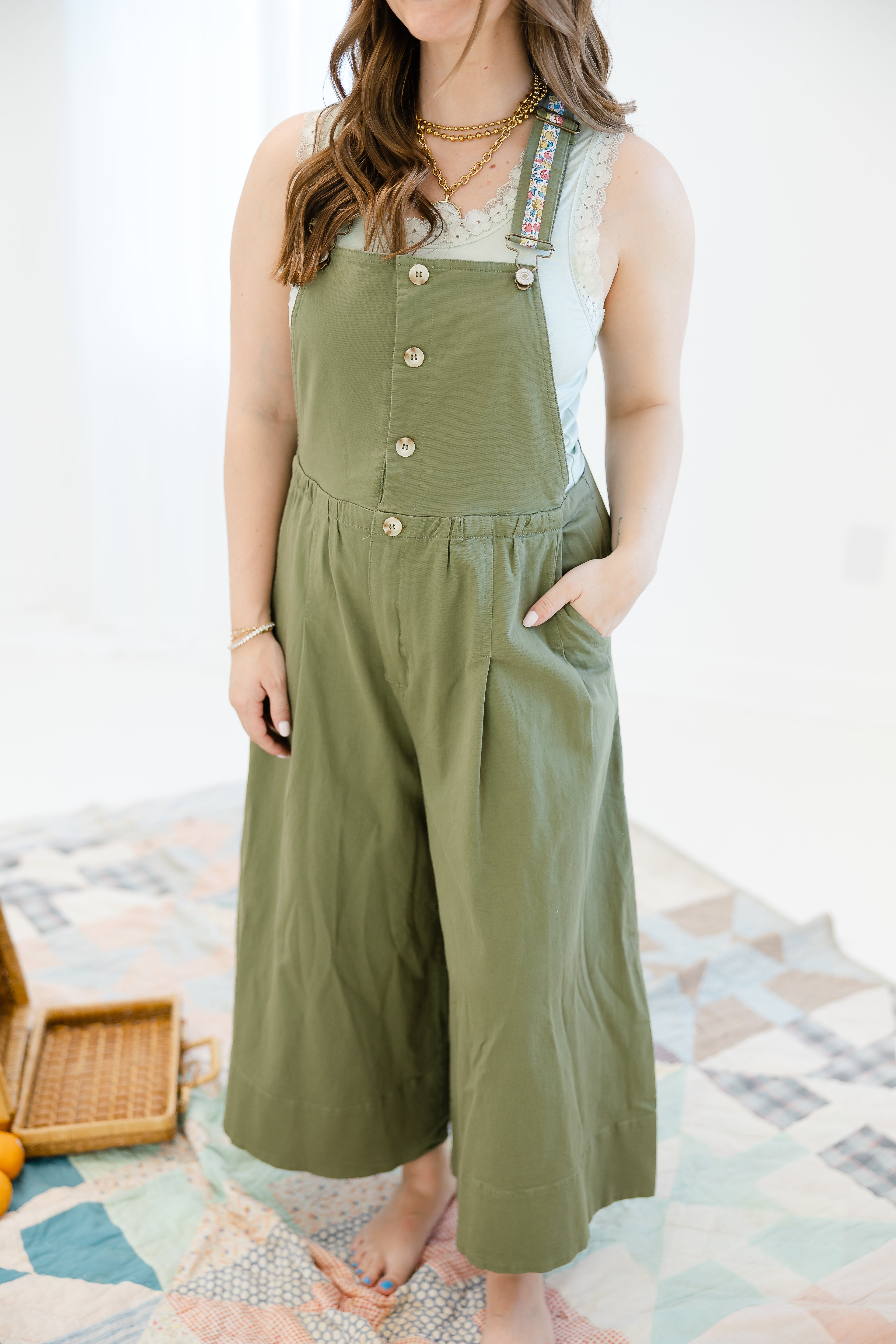 Herbal Floral Overalls