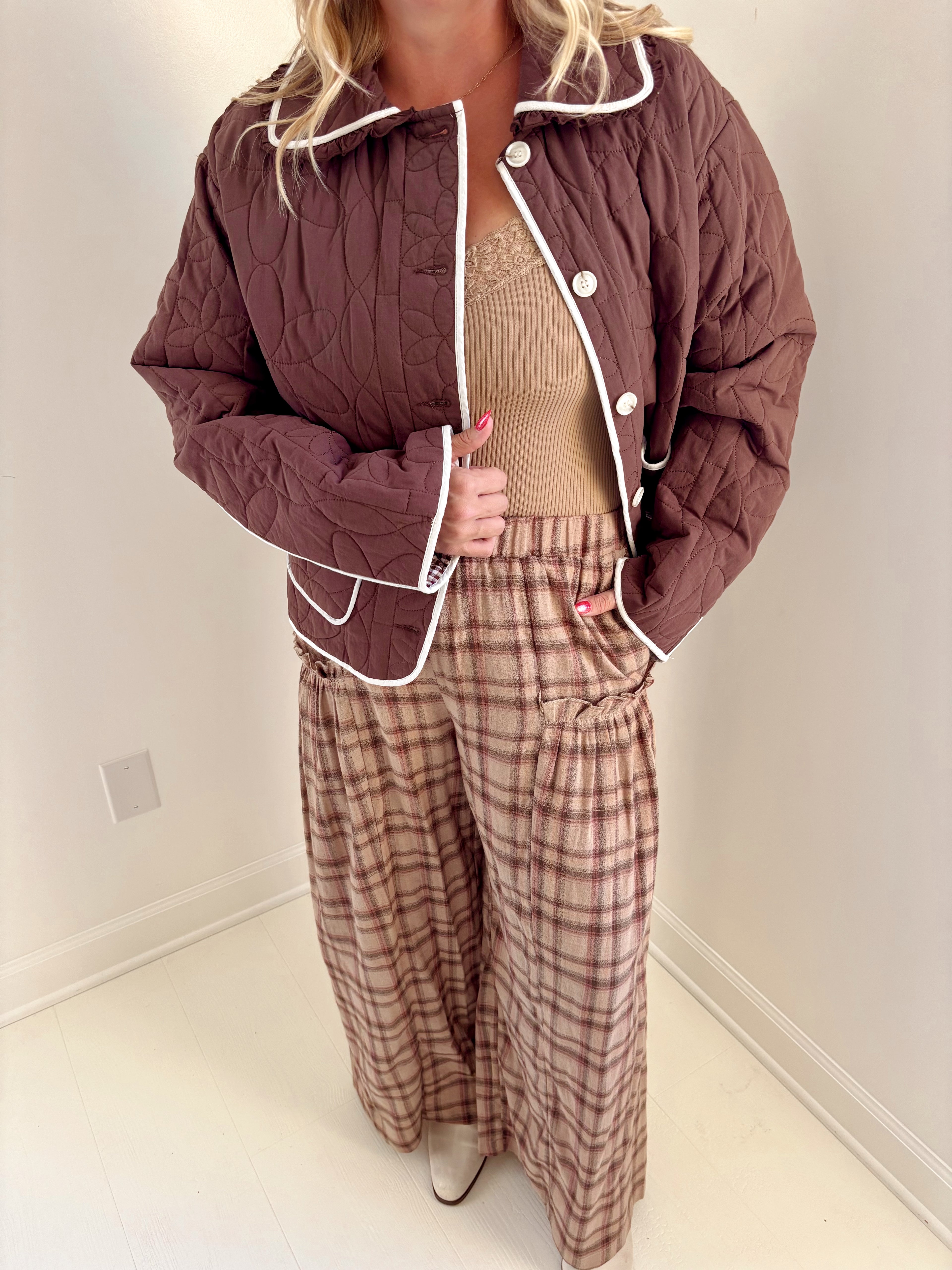 Plaid Flare Pants