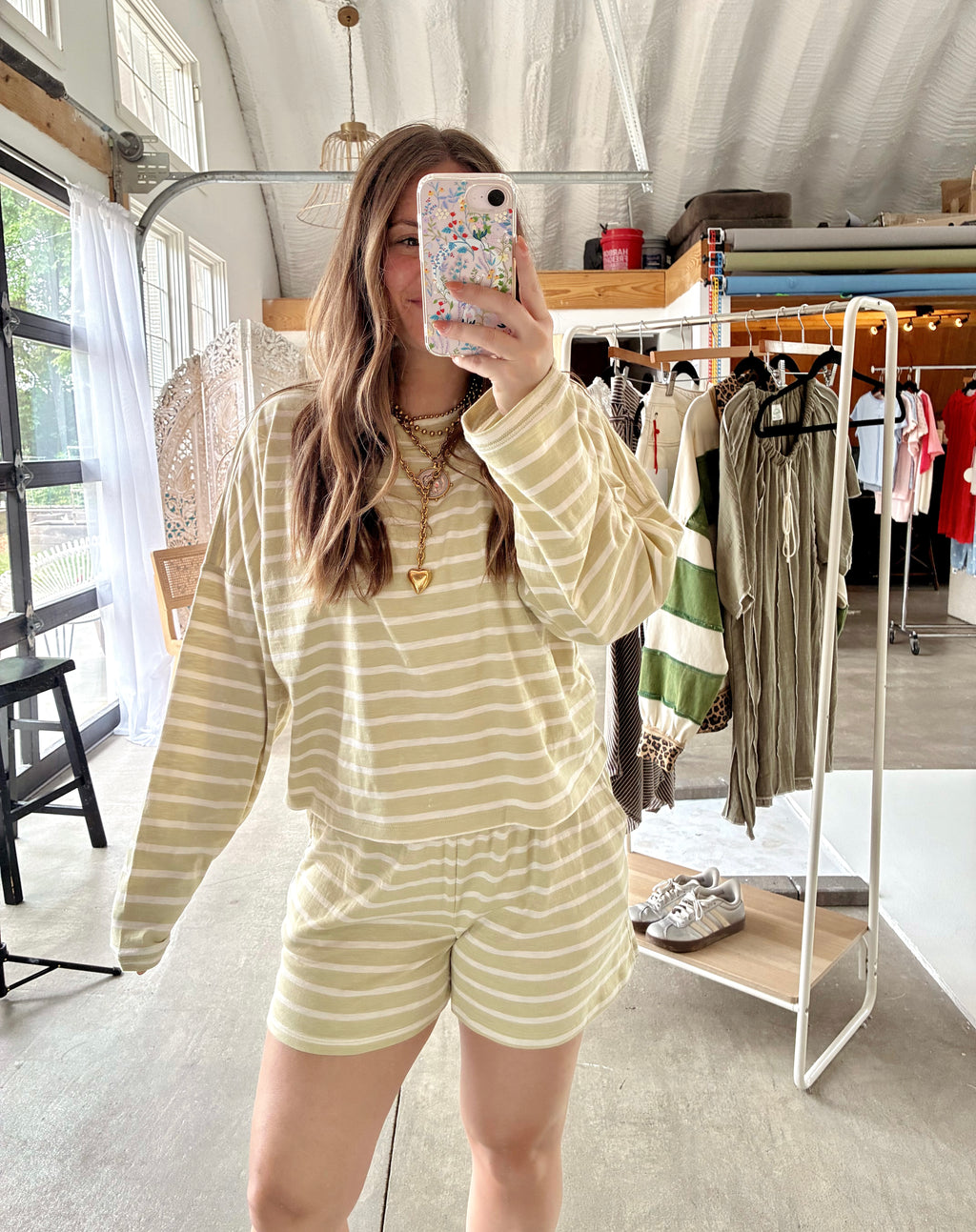 Matcha Lime Striped Set