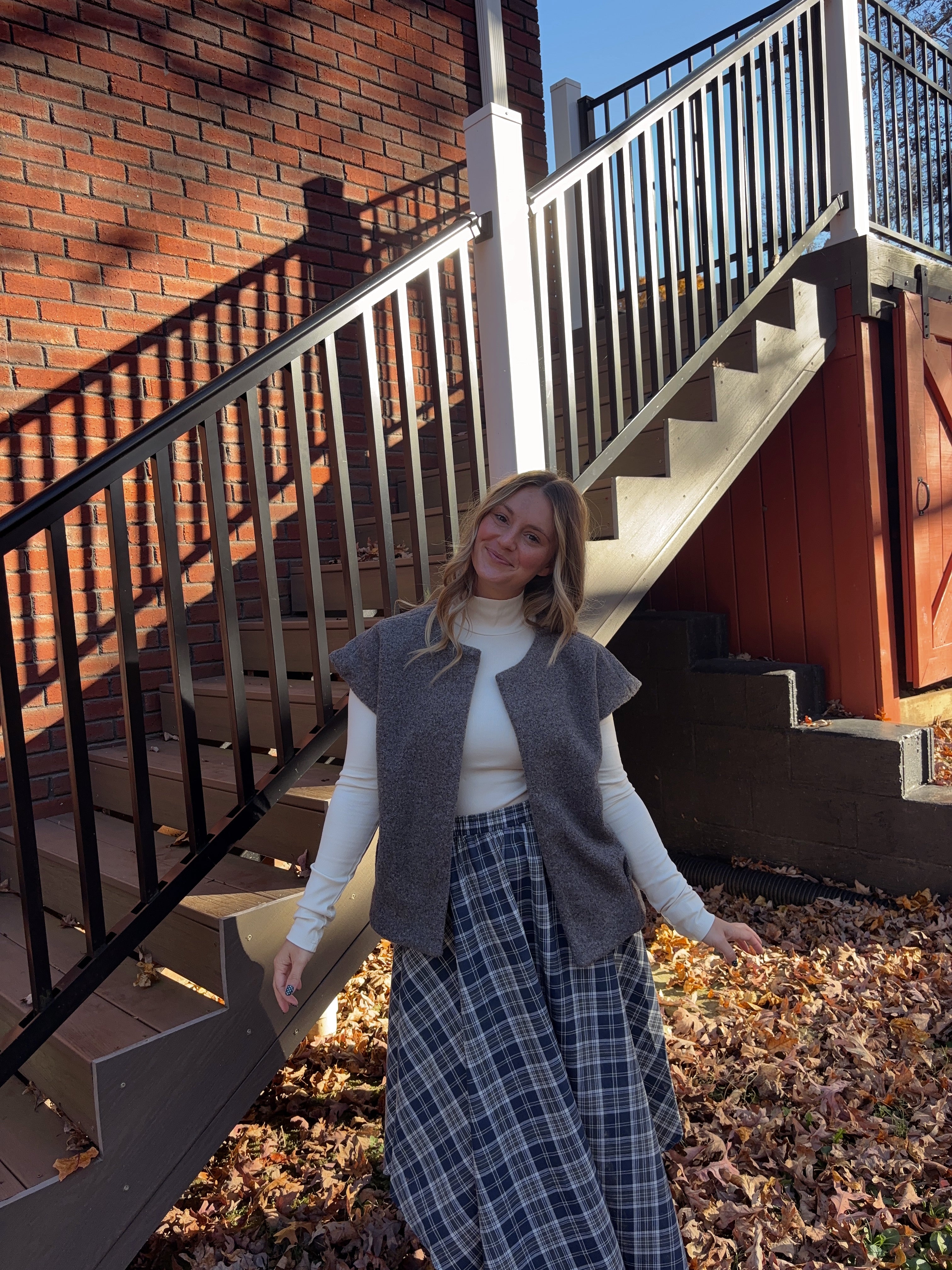 Sweet Indigo Plaid Skirt