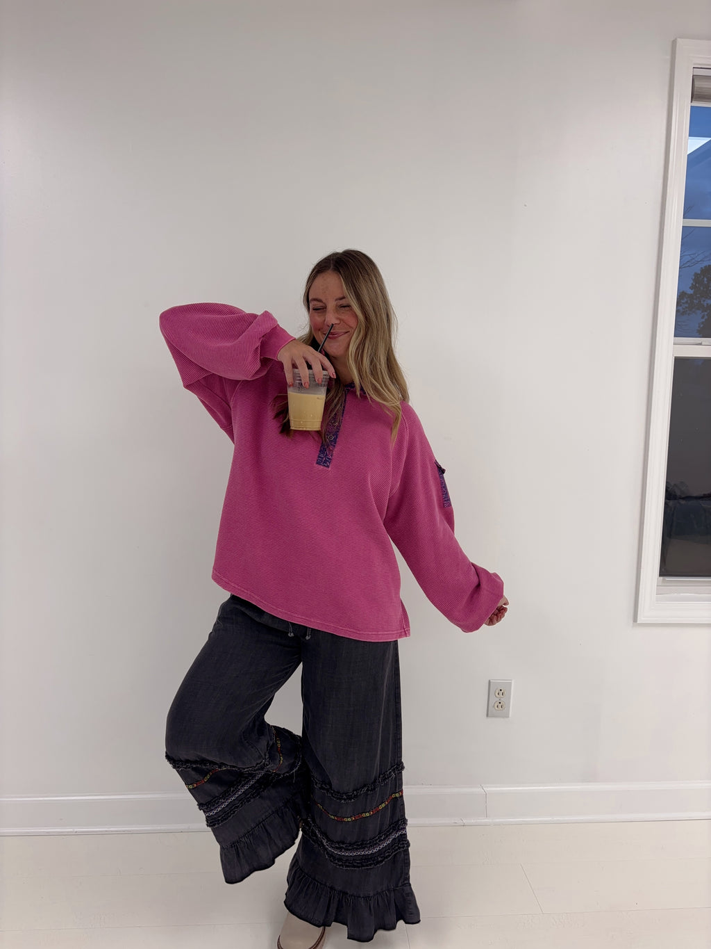 Cotton Candy Ribbed Pullover