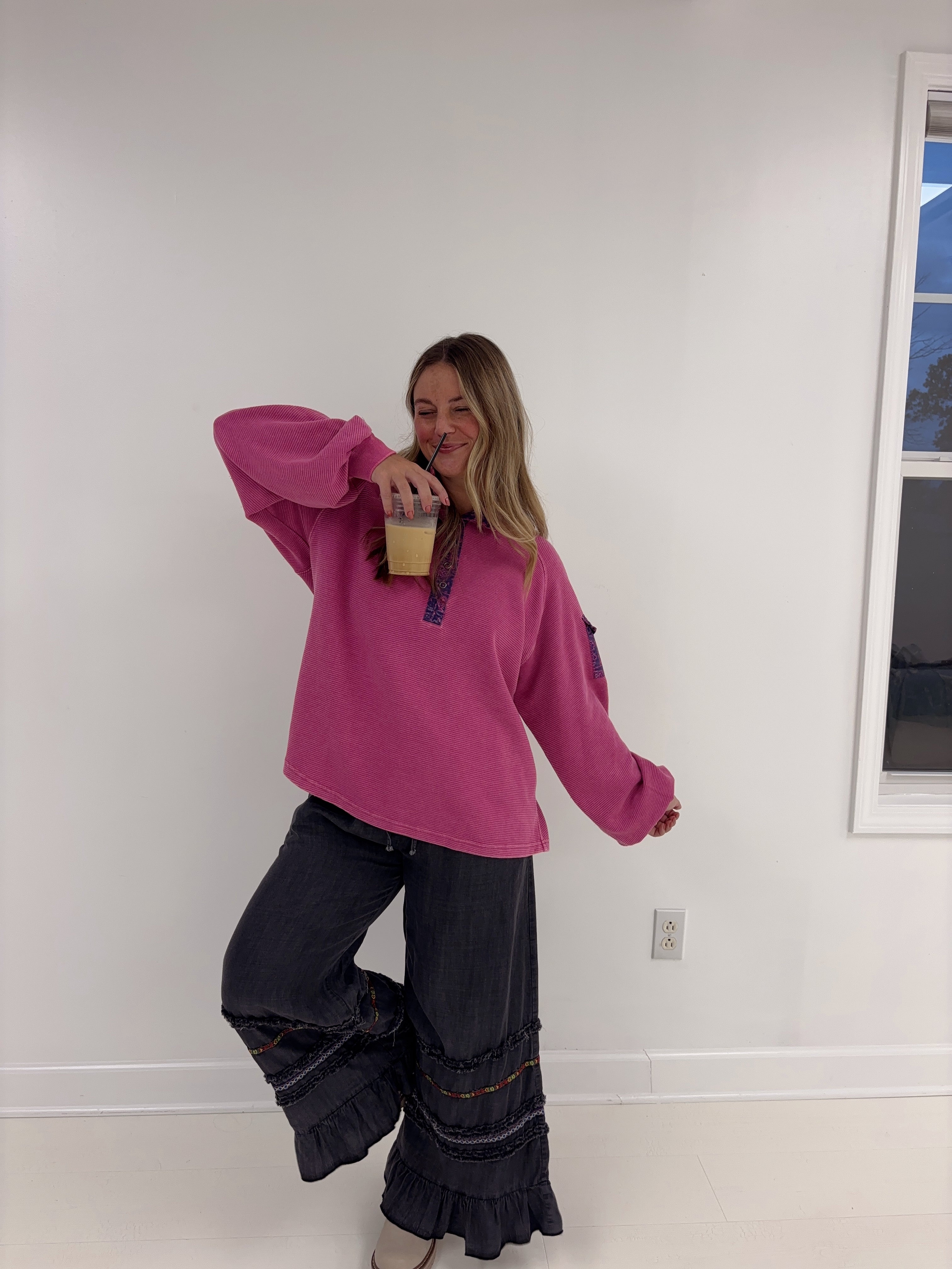 Cotton Candy Ribbed Pullover