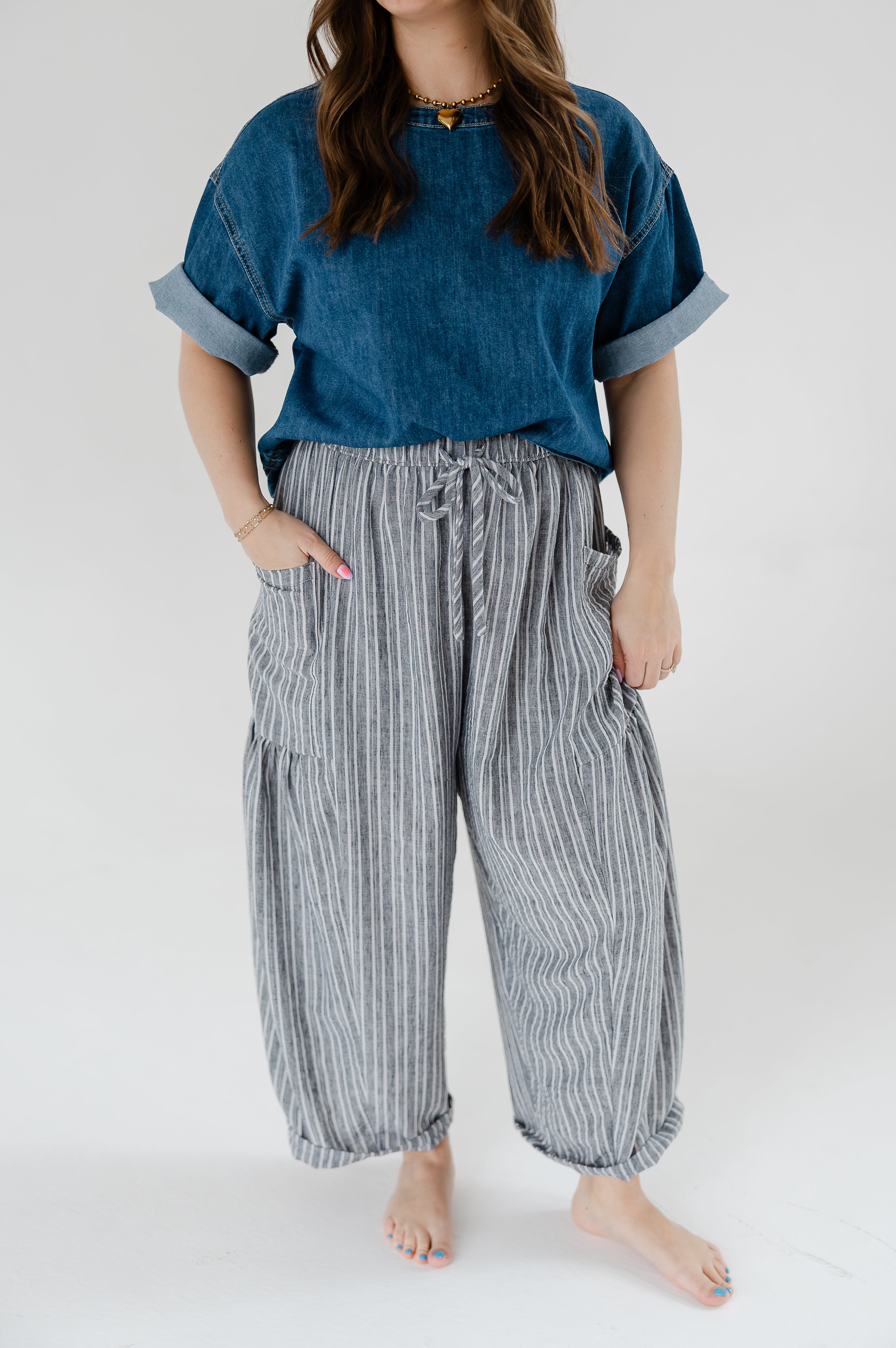 Slow Mornings Striped Pants