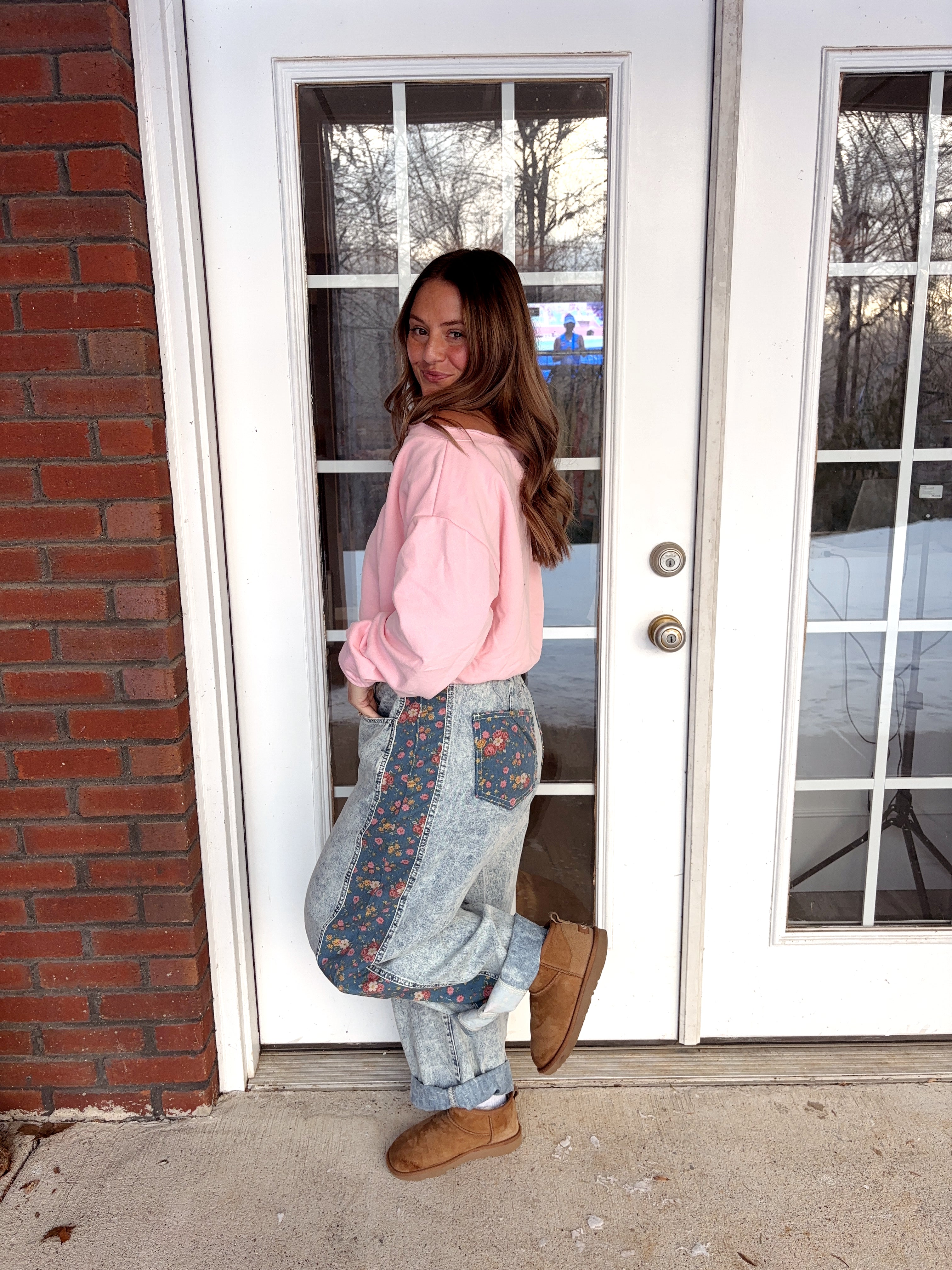 Sweet Spring Floral Barrel Jeans