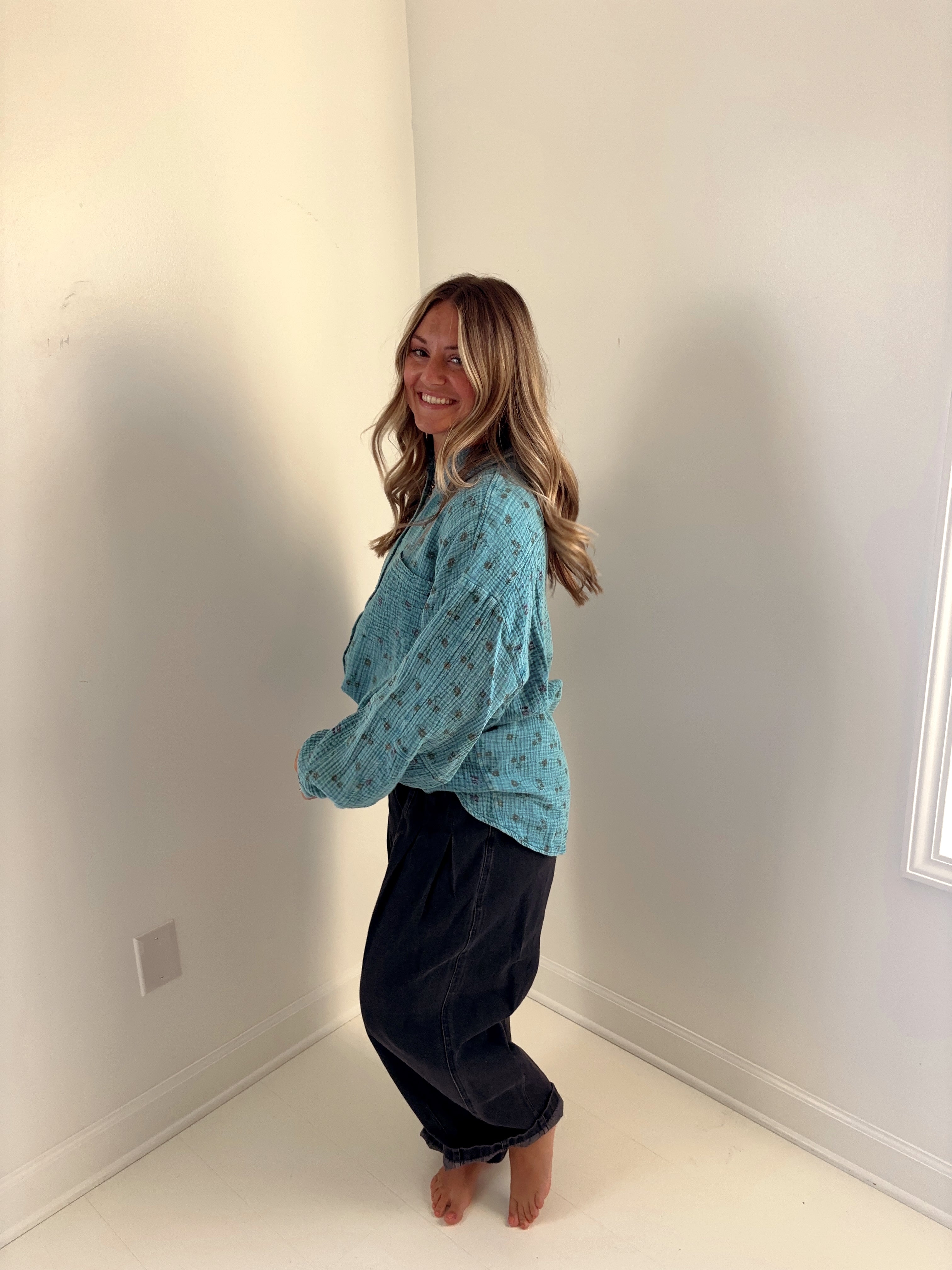 Day Blue Floral Top